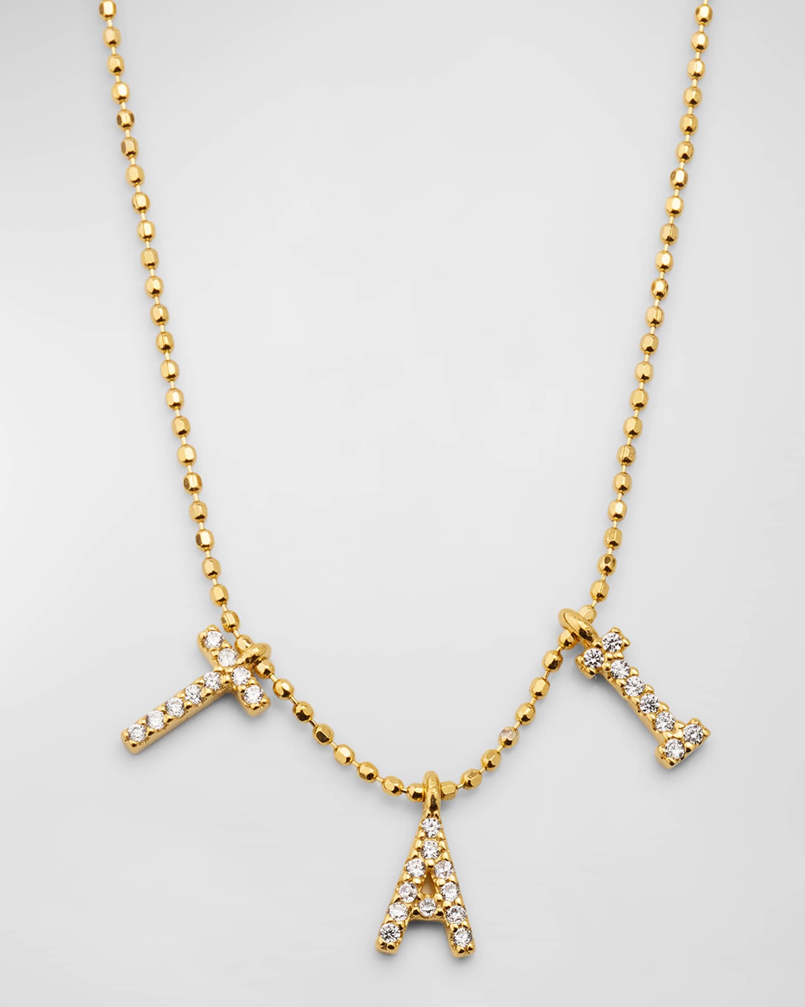 14K Gold-Plated Sterling Silver 3-Letter Personalized Necklace 0