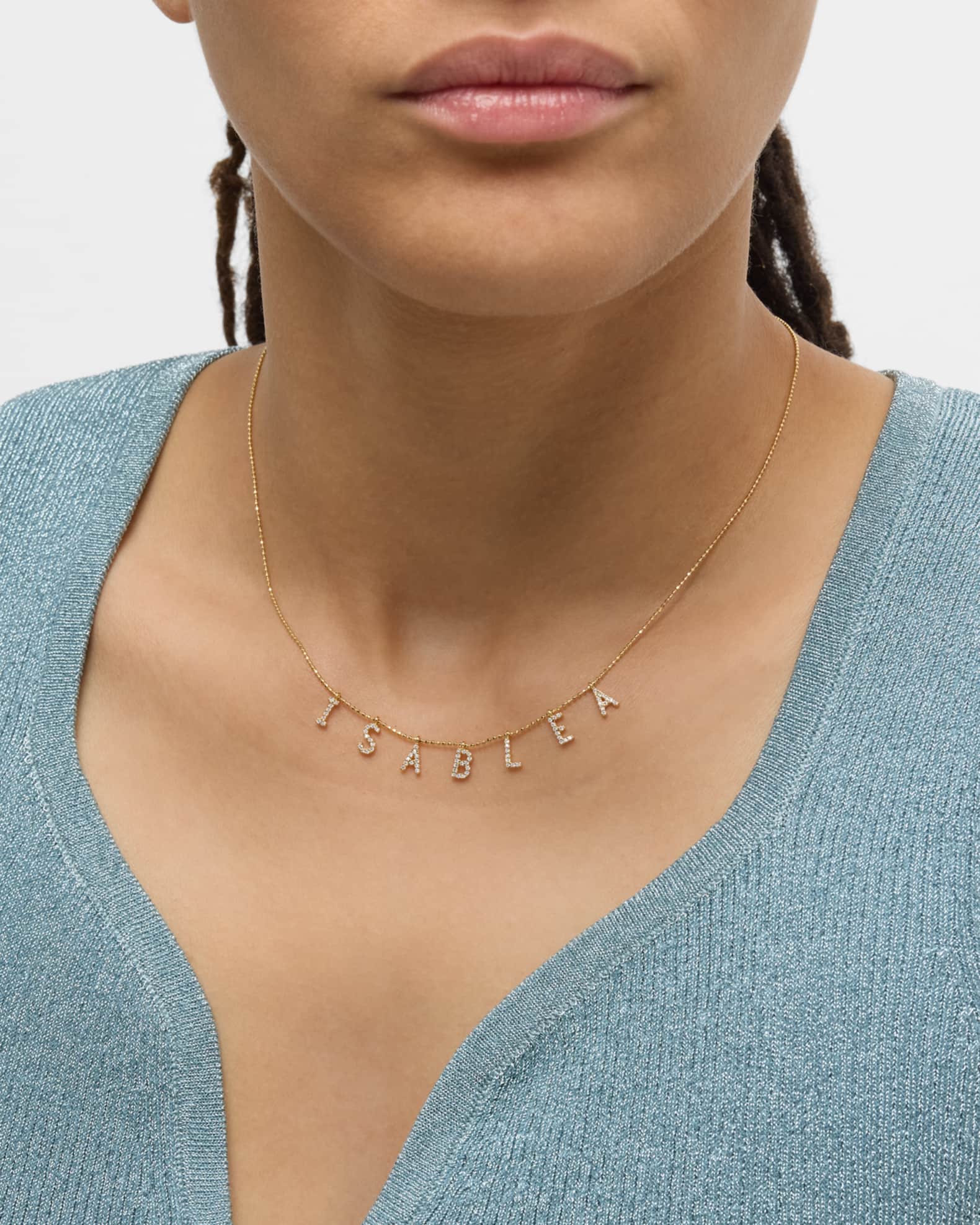 Tai 14K Gold Plated Sterling Silver 7 Letter Personalized Necklace Neiman Marcus