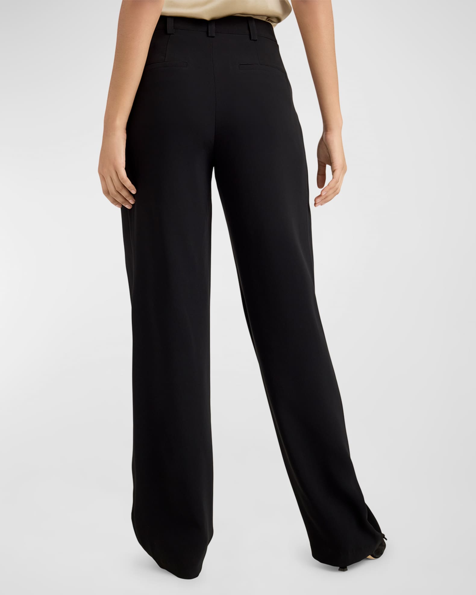 Black Crepe Pant Straight