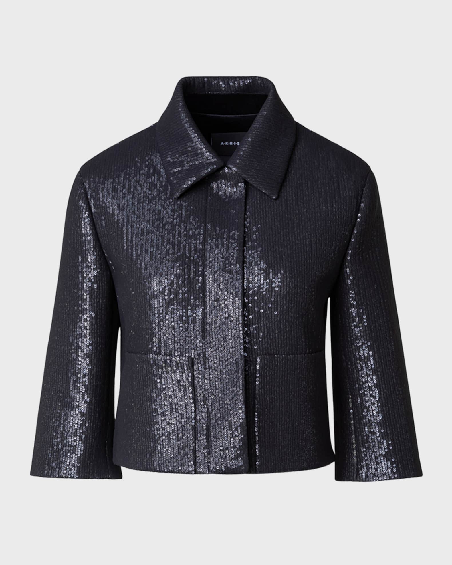 Akris Winslow Silk Chiffon Sequin Short Jacket Neiman Marcus