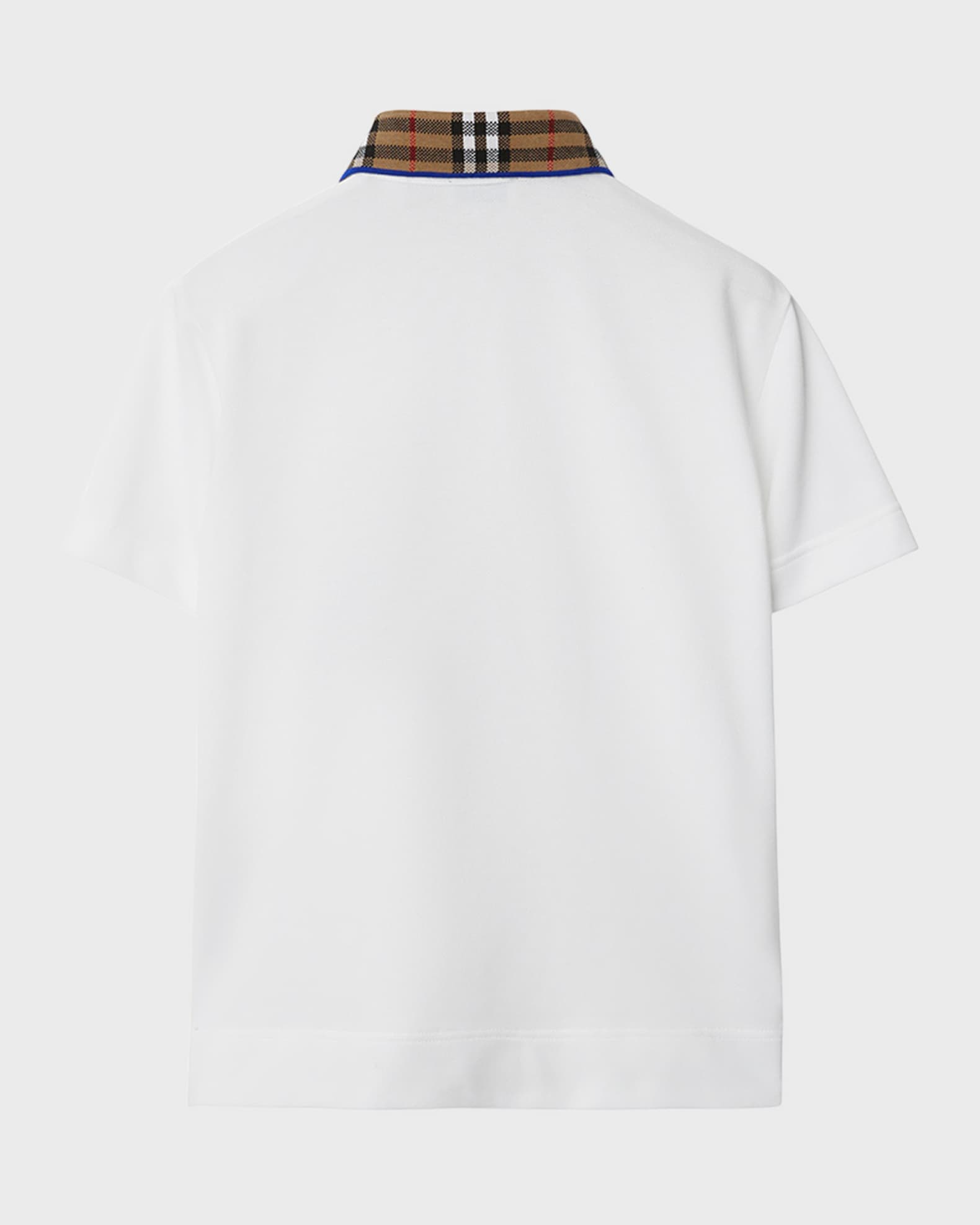 Burberry Boy's Johane Check Collar EKD Embroidered Polo