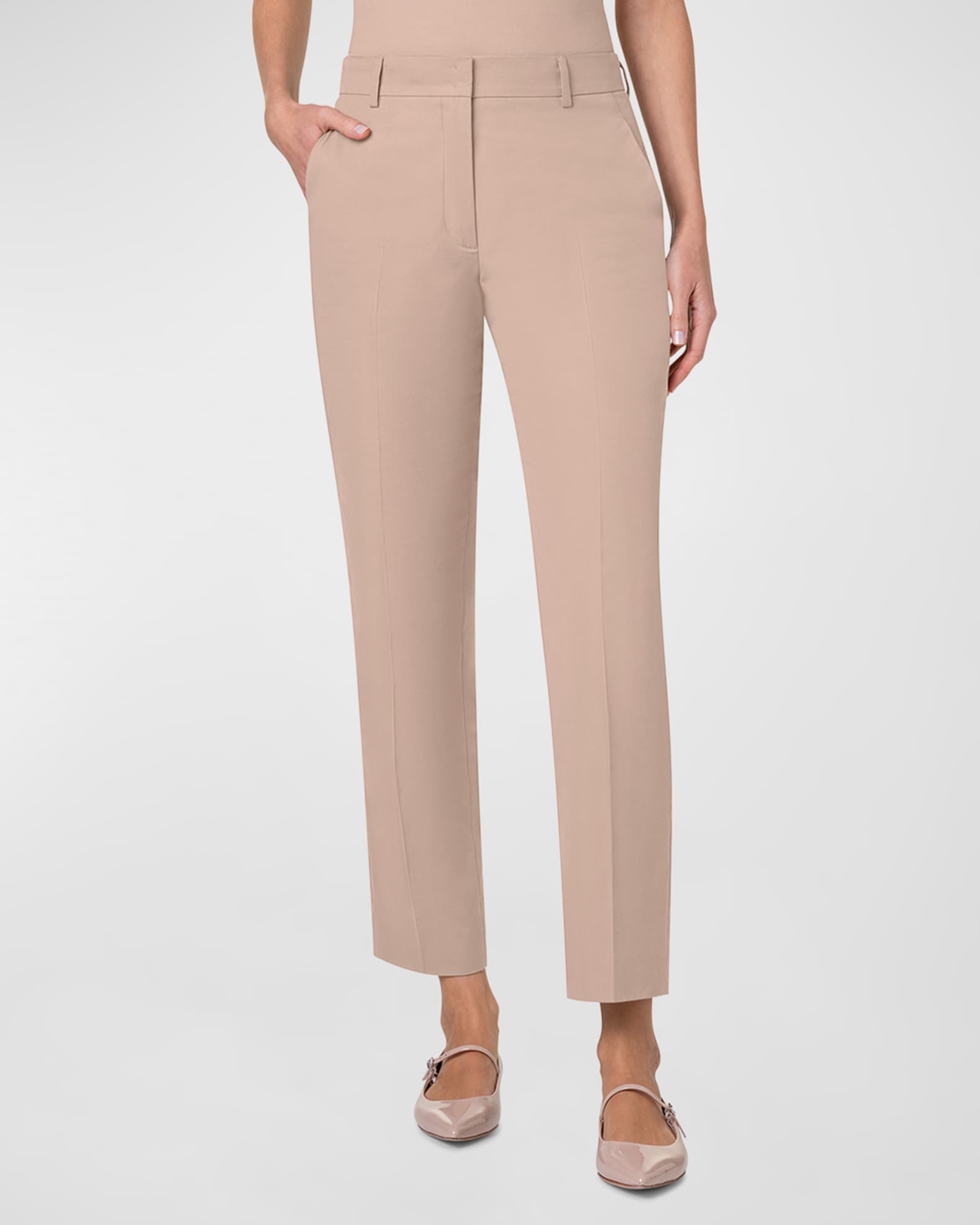 Flavin Cotton Techno Gabardine Tapered-Leg Ankle Pants 1