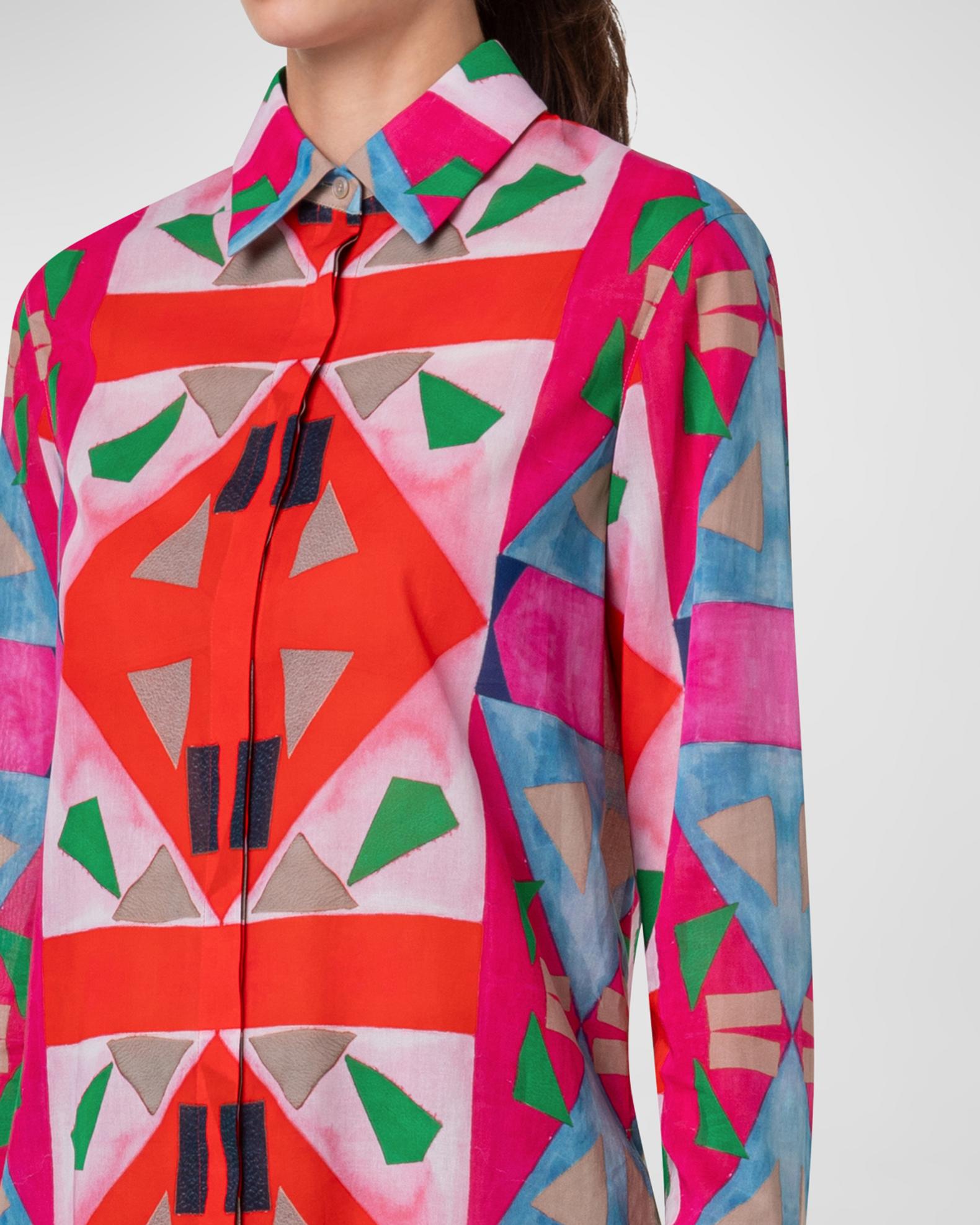 Akris Spectra Print Cotton Voile Tunic Blouse | Neiman Marcus