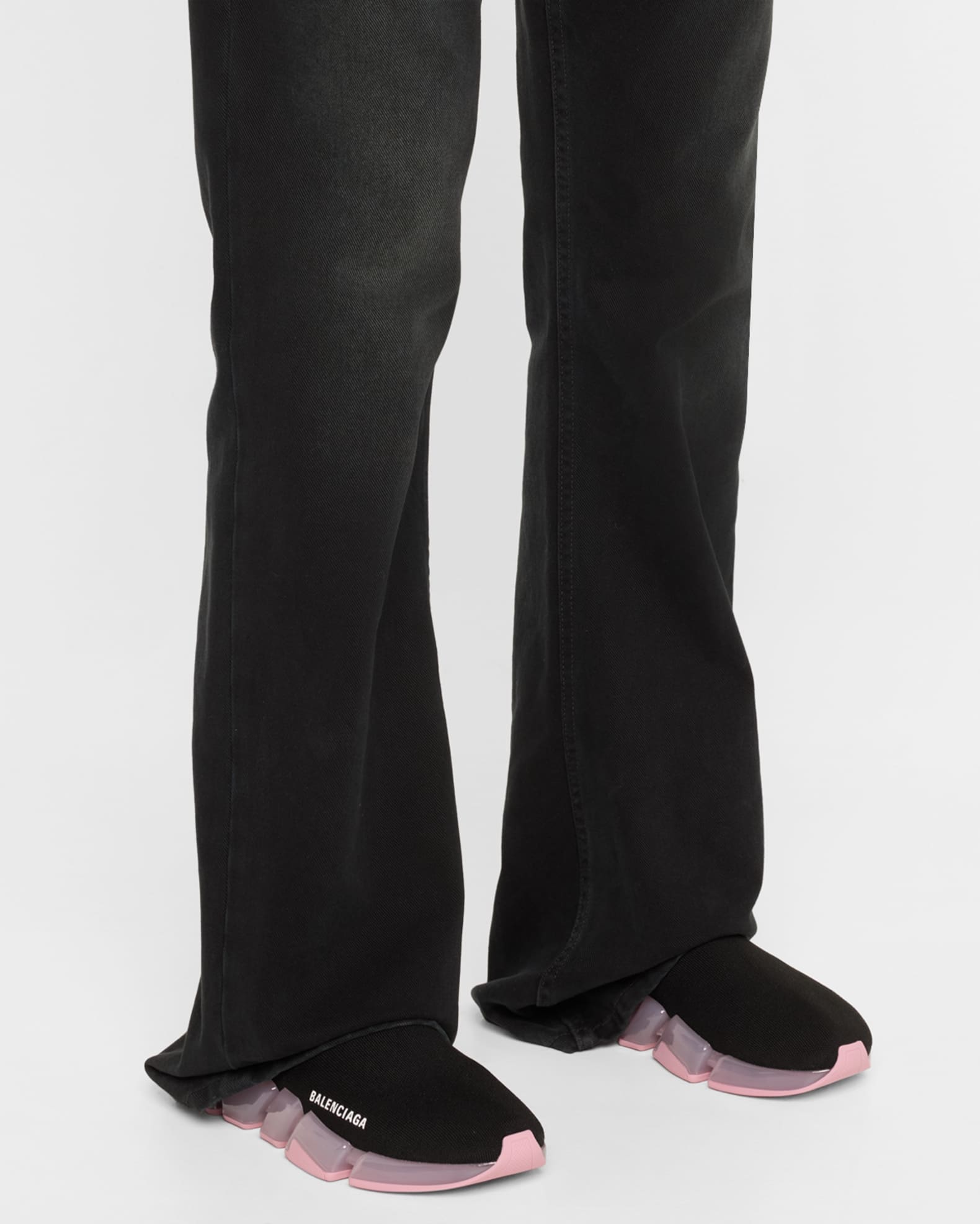直営店☆BALENCIAGA☆ SPEED 2.0 Clear Sole ニットスニーカー ホワイト の ウィメンズ Speed 2.0 Full Clear Sole リサイクル