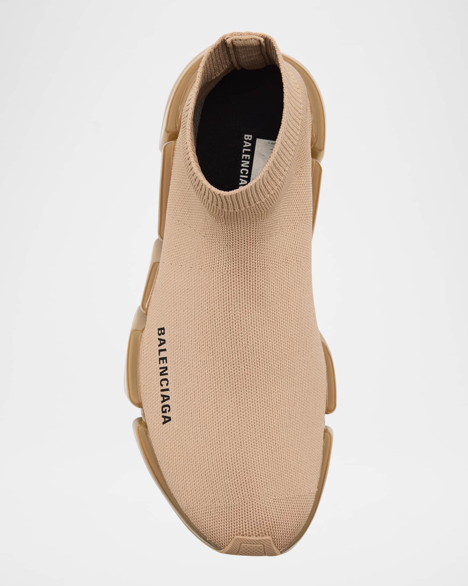 Balenciaga Speed 2.0 Knit Clear-Sole Sneakers | Neiman Marcus