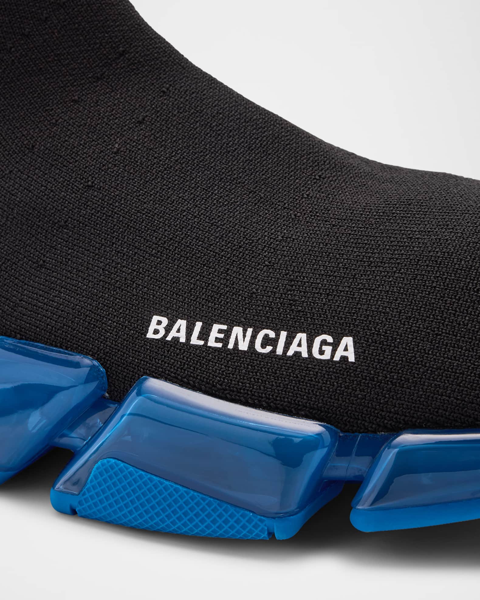 Balenciaga Men's Speed 2.0 Clear-Sole Knit Runner Sneakers