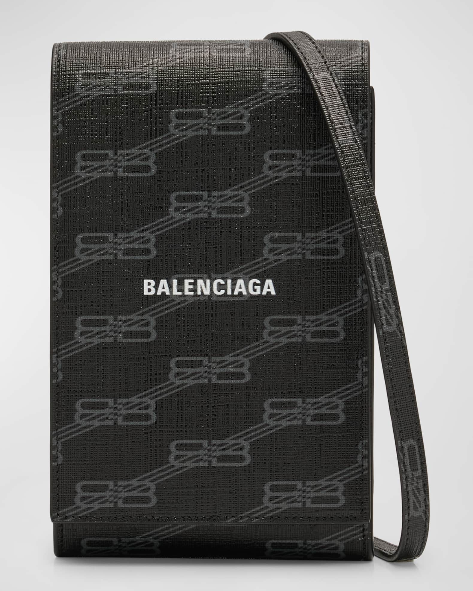 Balenciaga Men's Monogram Coated Canvas Phone Holder