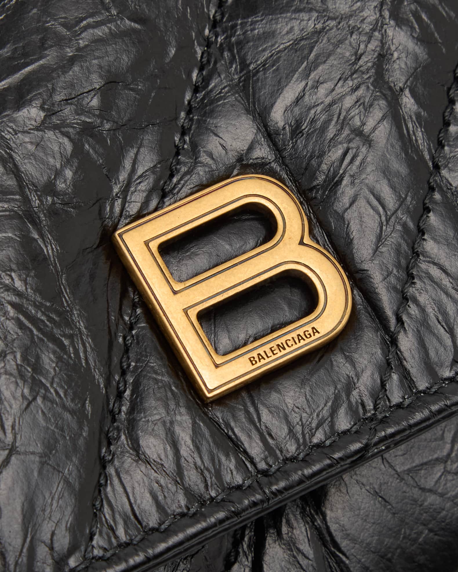 Balenciaga Crush Quilted Wallet on Chain | Neiman Marcus