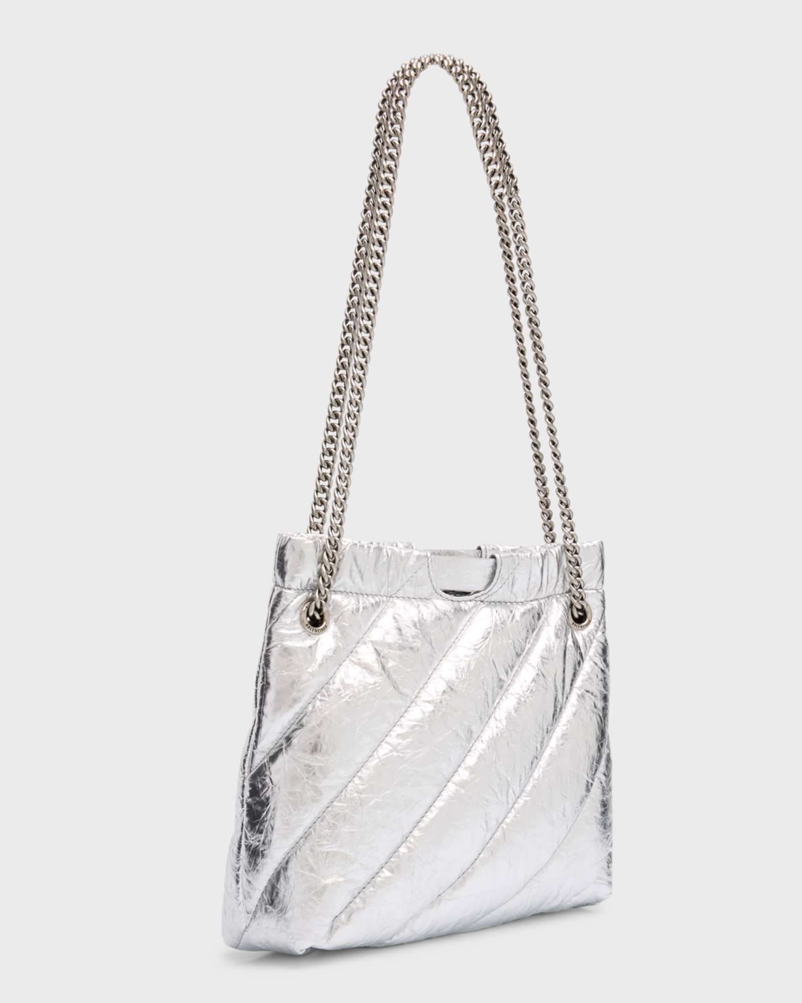 Balenciaga Crush XS Metallic Quilted Tote Bag | Neiman Marcus