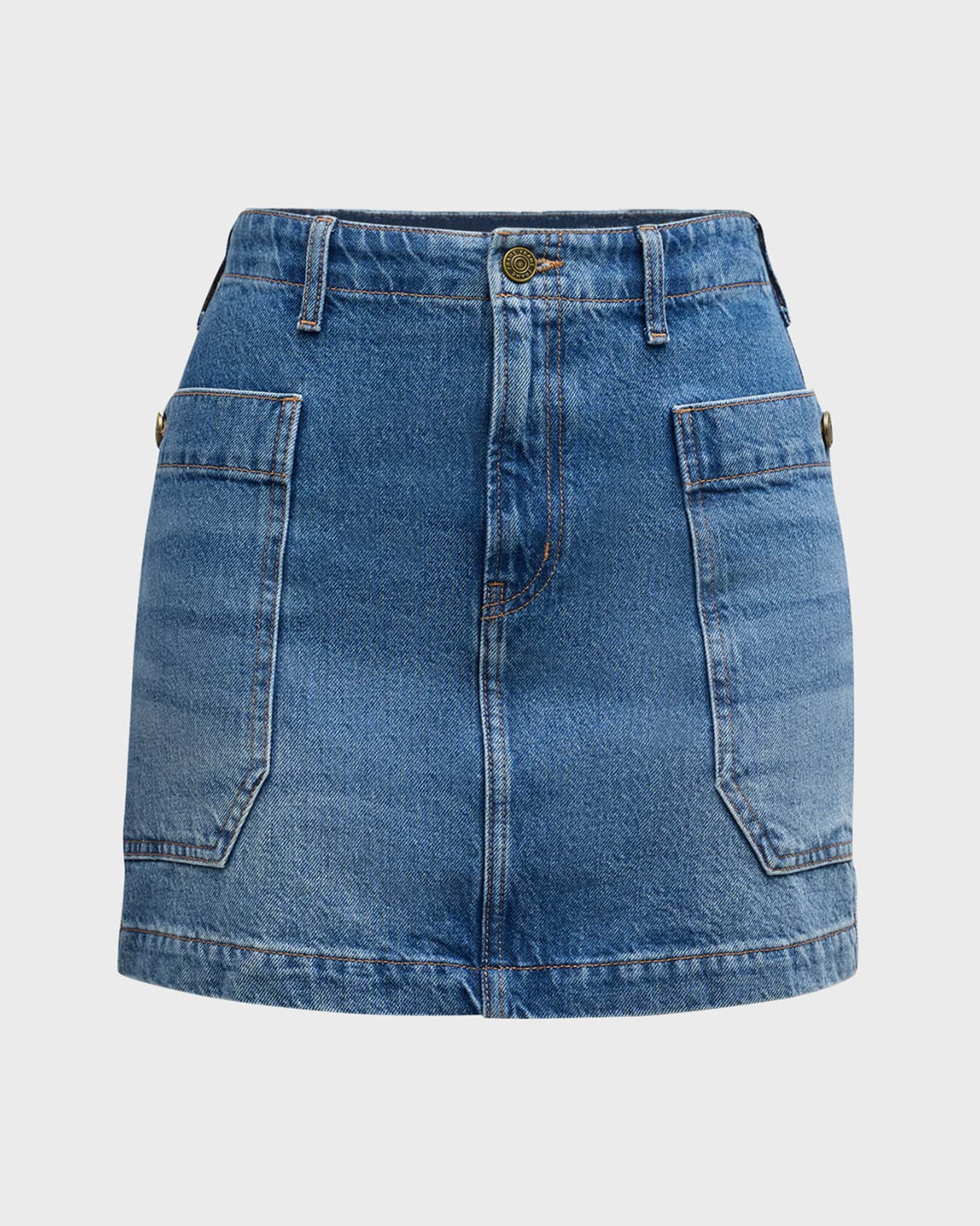 FRAME Denim Cargo Mini Skirt