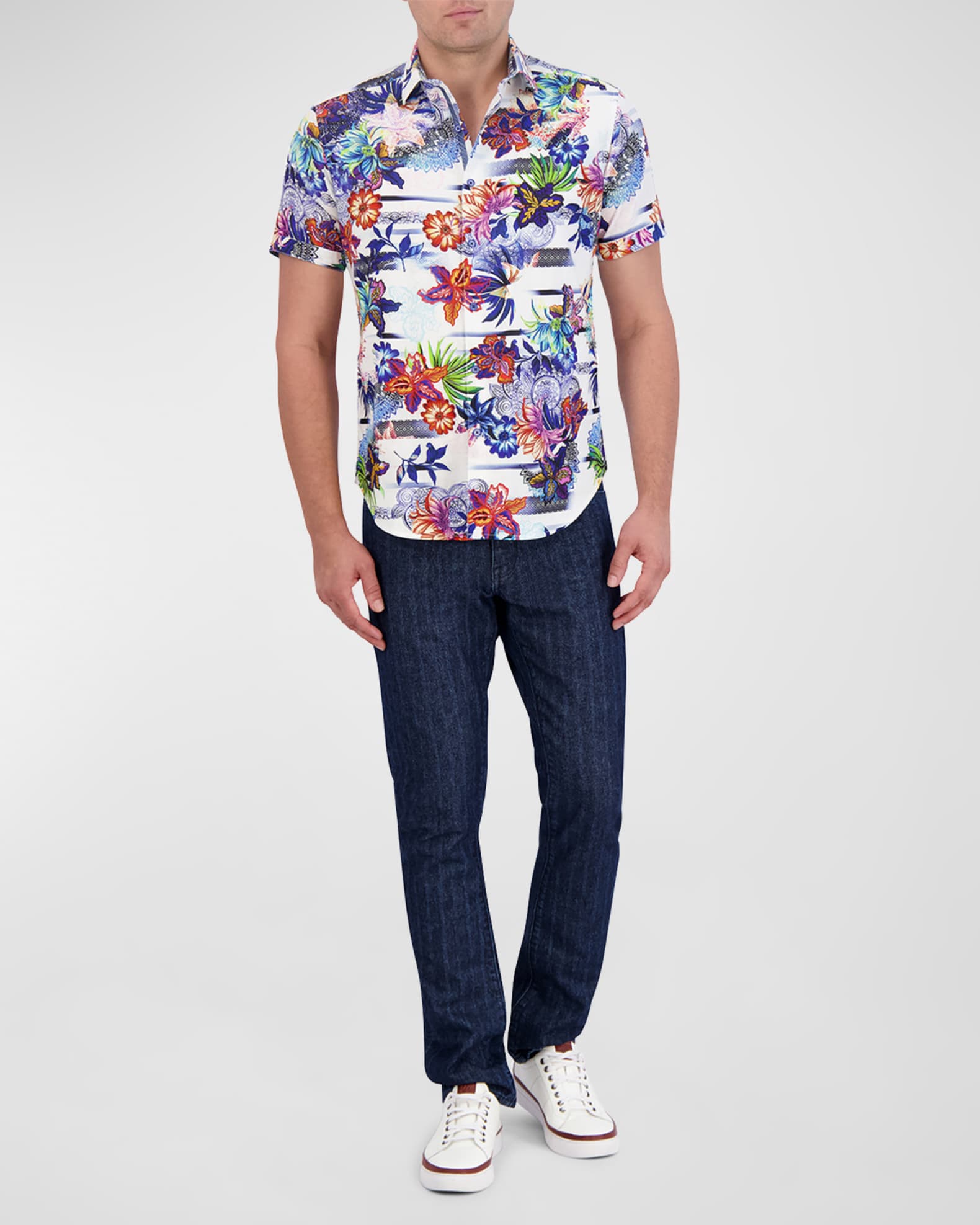 Men's Kendari Linen-Cotton Short-Sleeve Shirt 1
