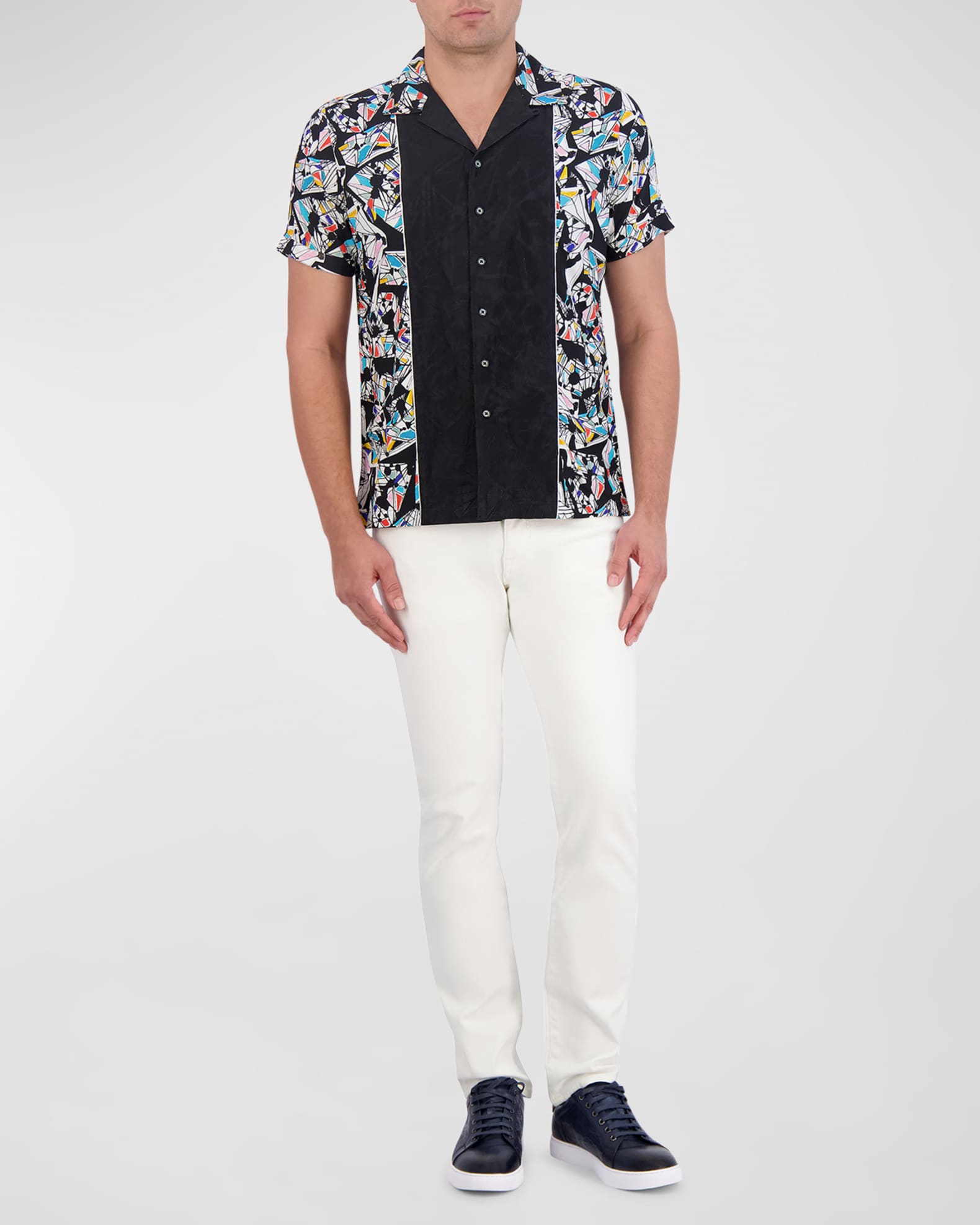 Men's Omura Woven Short-Sleeve Shirt 1