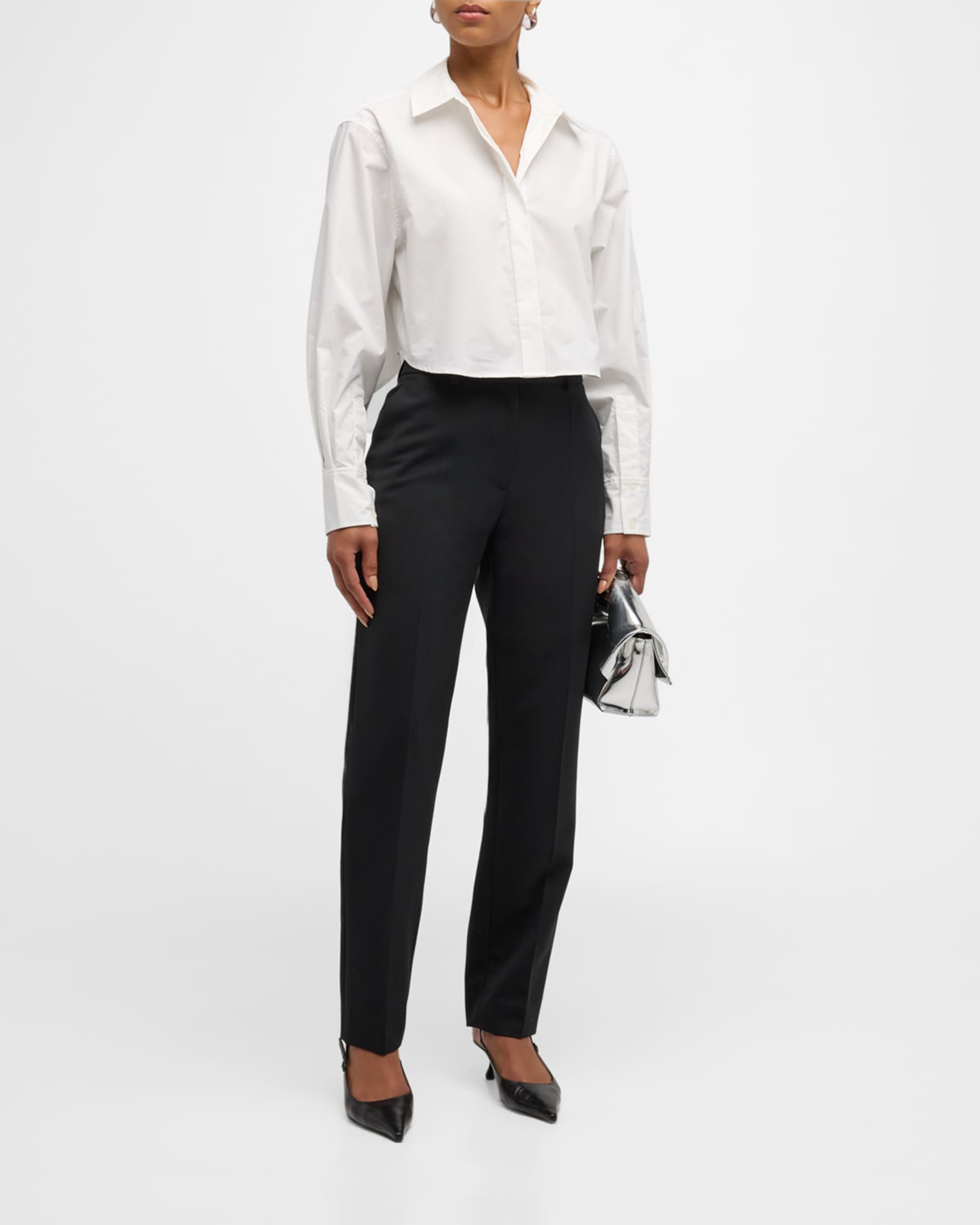 Renata Cropped Button-Front Shirt 1