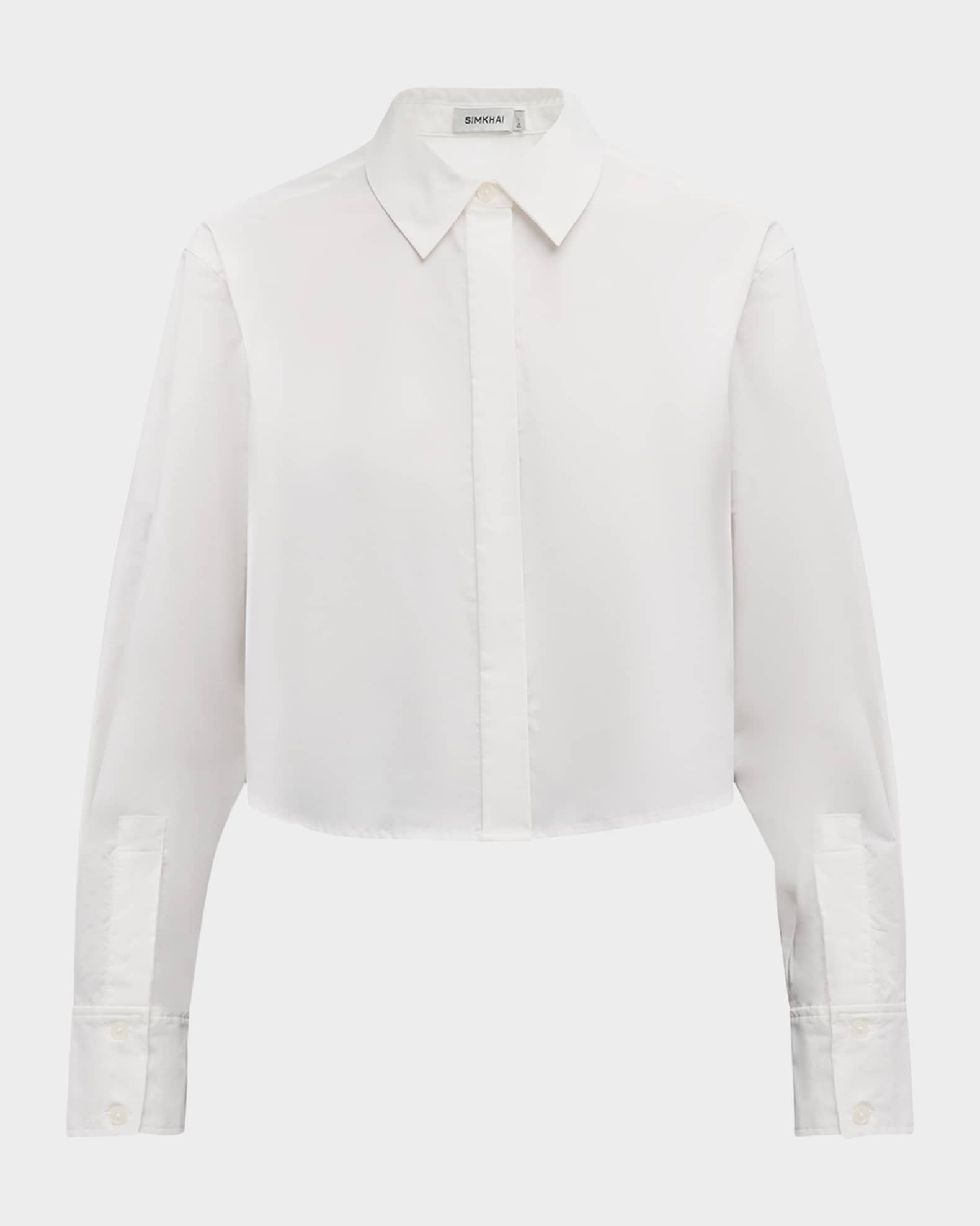 Renata Cropped Button-Front Shirt 0