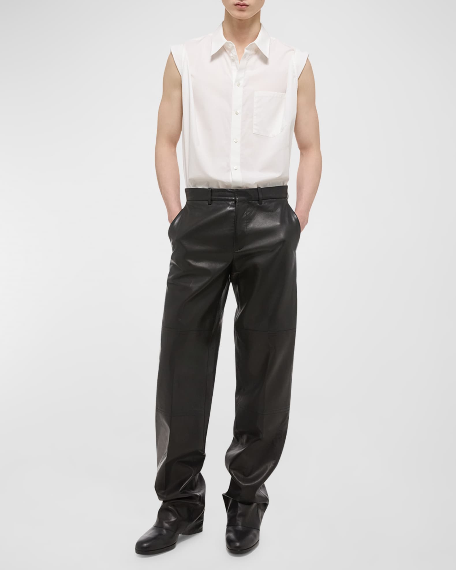 Helmut Lang Men's Leather Carpenter Pants | Neiman Marcus Helmut Lang Men's Leather Carpenter Pants | Neiman Marcus