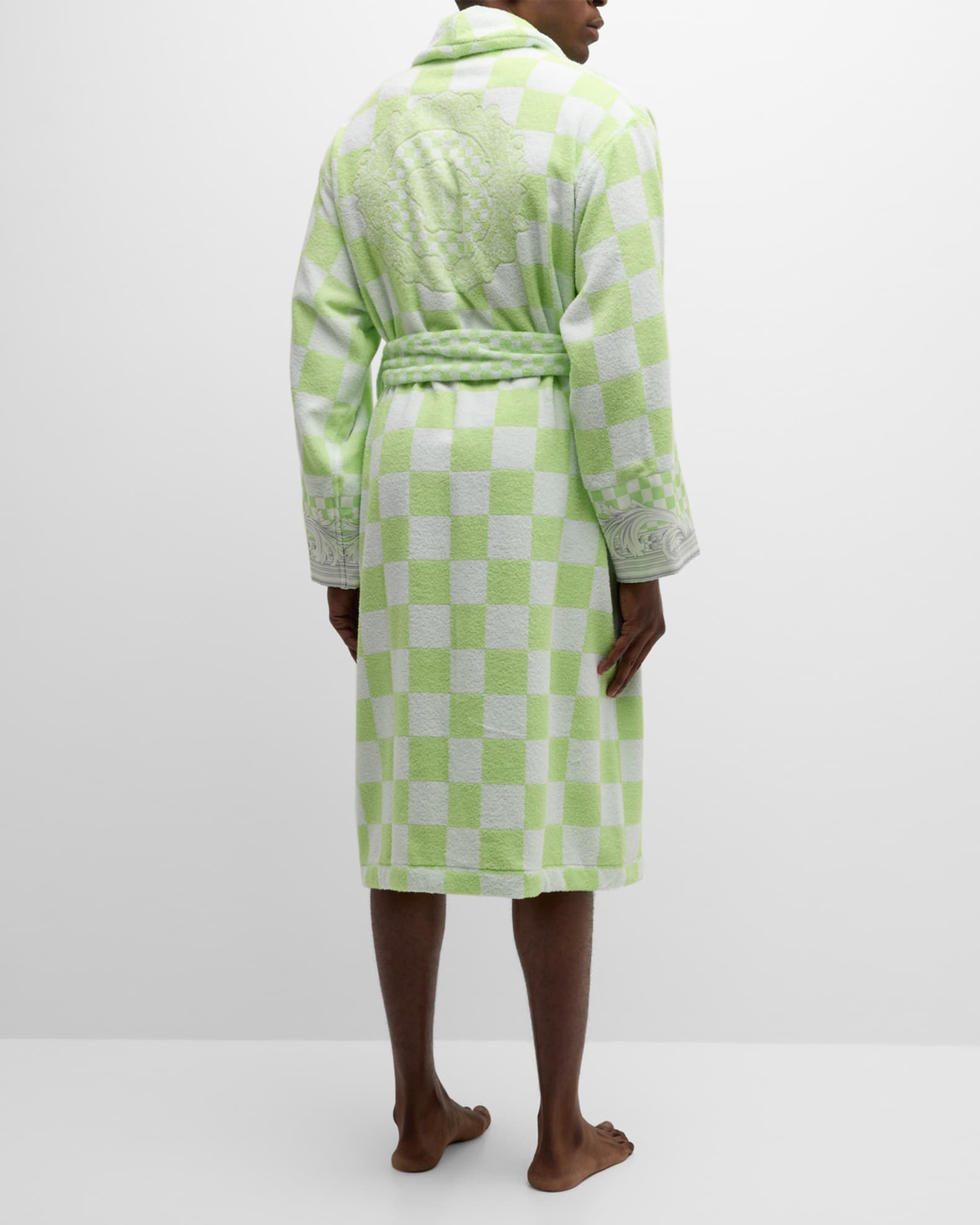 Versace Men's Medusa Contrasto Bathrobe Neiman Marcus