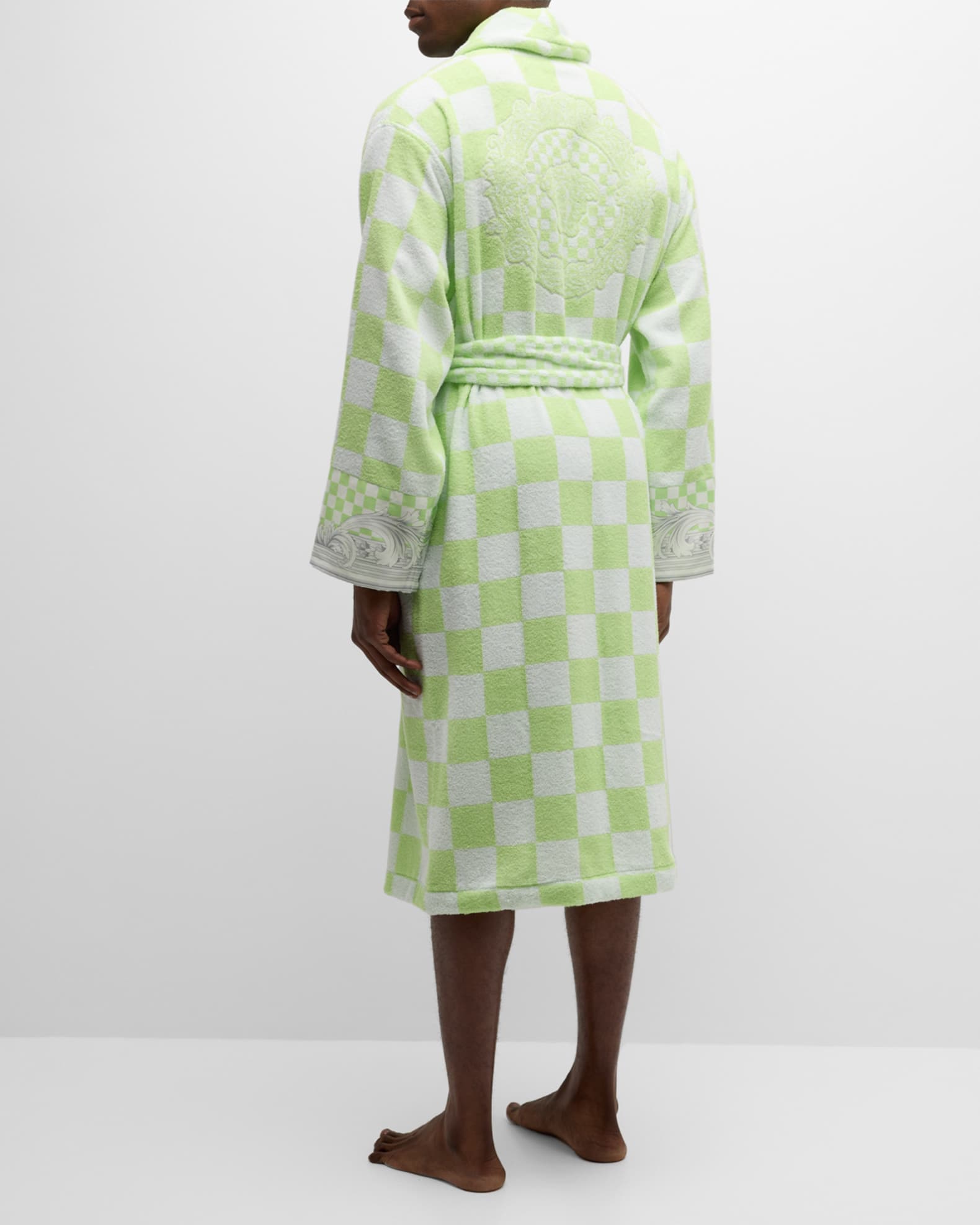 Versace Men's Medusa Contrasto Bathrobe Neiman Marcus