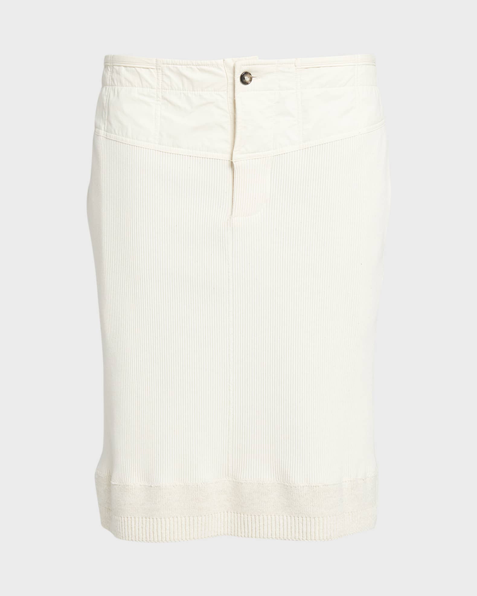 Bottega Veneta Low-Rise Compact Cotton Rib Jersey Straight Skirt