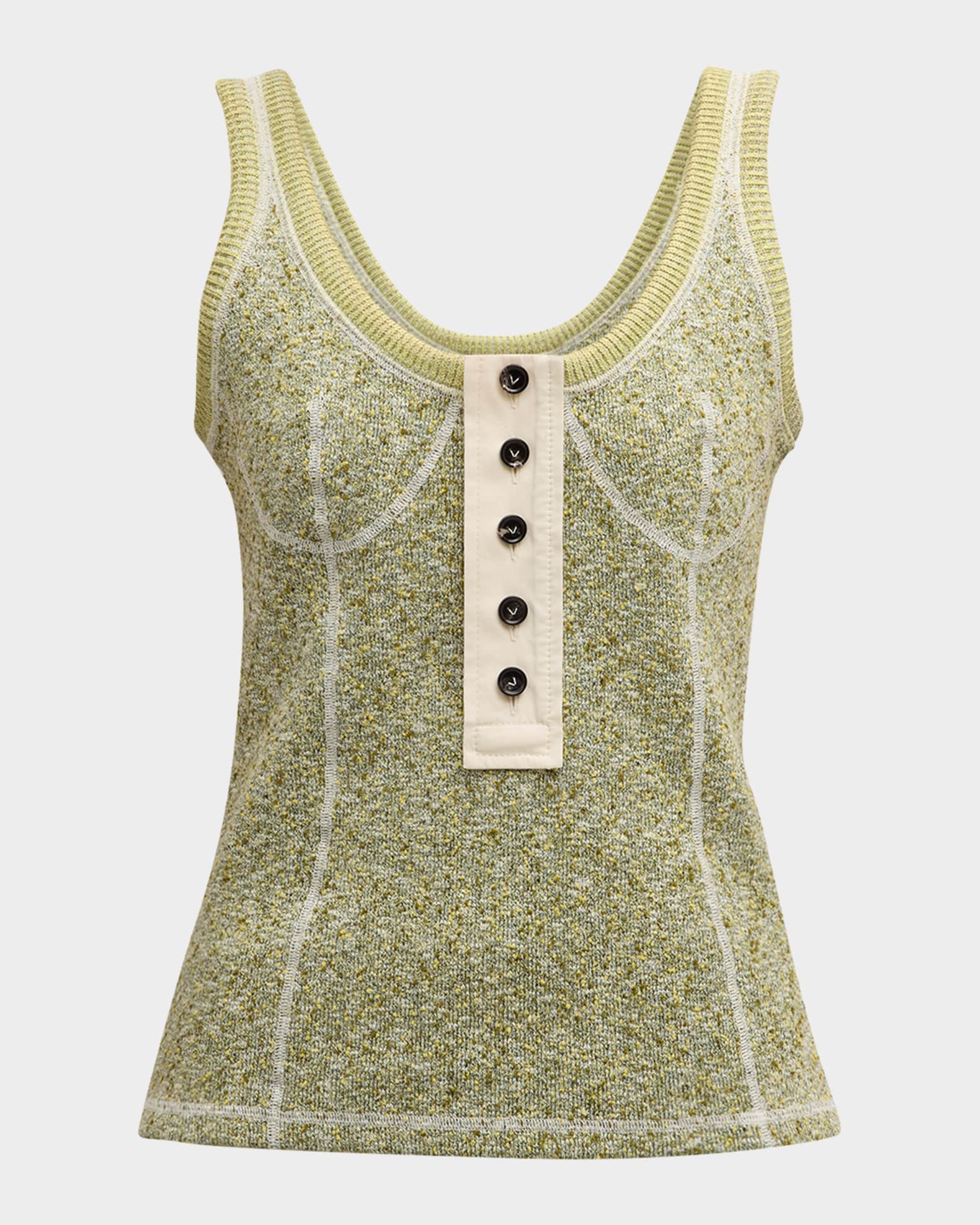 Knotted Mouline Cotton Jersey Tank Top 0
