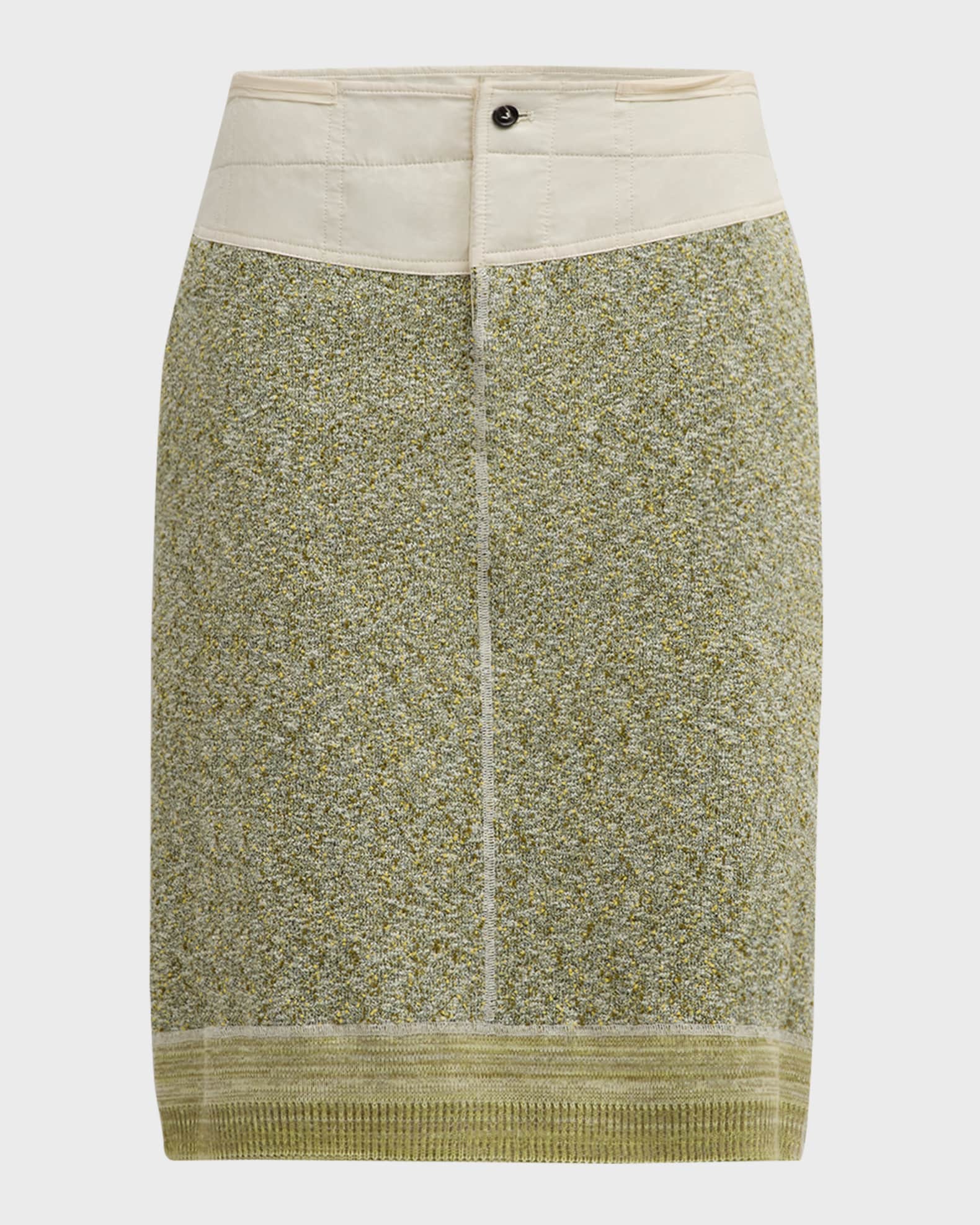 Knotted Mouline Cotton Jersey Midi Skirt 0