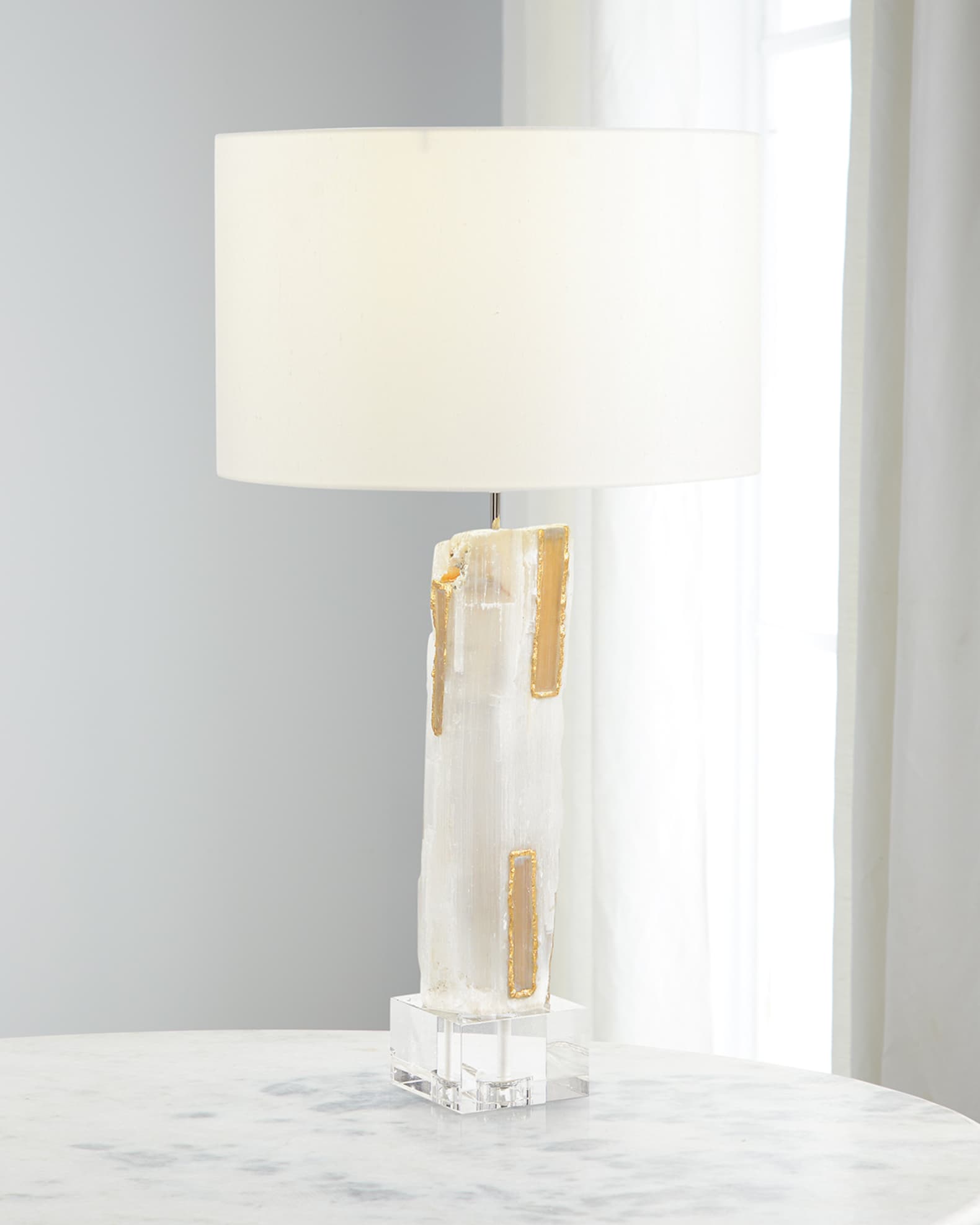 John Richard Collection Gilded Selenite 32 Table Lamp Neiman Marcus