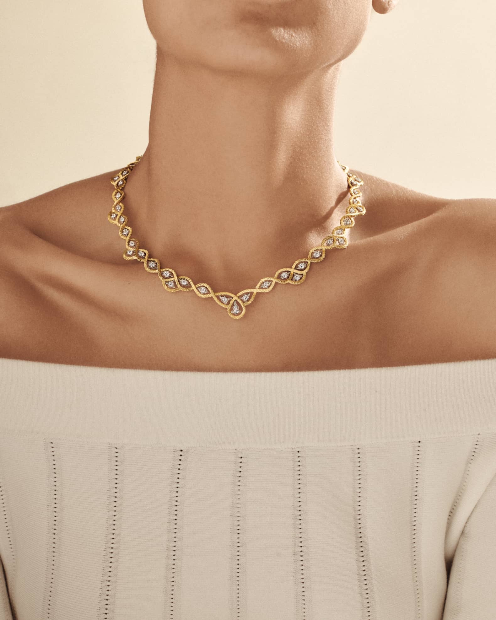 Etoilee 18K Yellow and White Gold Diamond Necklace 1