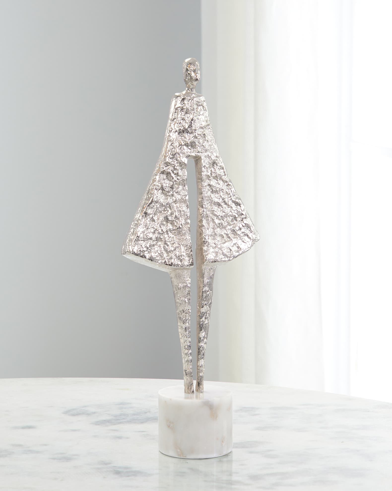 Candid Silhouette Sculpture on Marble, 24" Tall 0