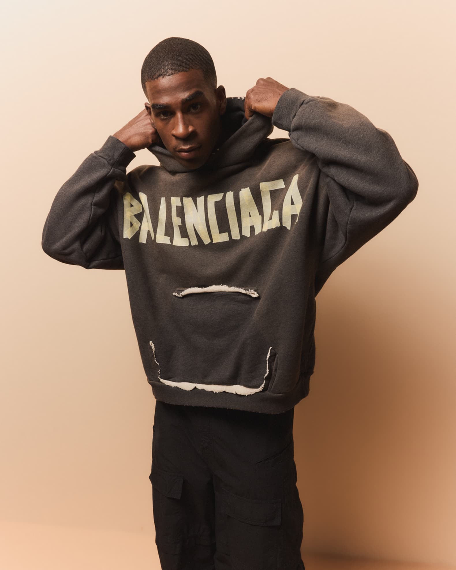 宅配便配送 Men's Balenciaga Ripped Marcus Neiman | Hoodie Pocket パーカー