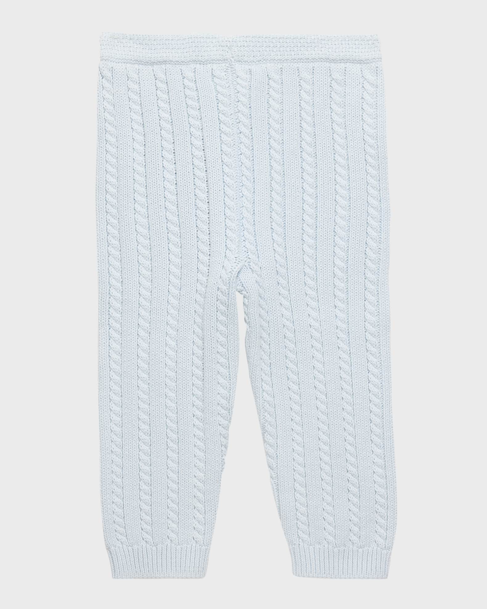Ralph Lauren Girl's Organic Cotton Cable-Knit Sweater Pants, Size 3M-24M