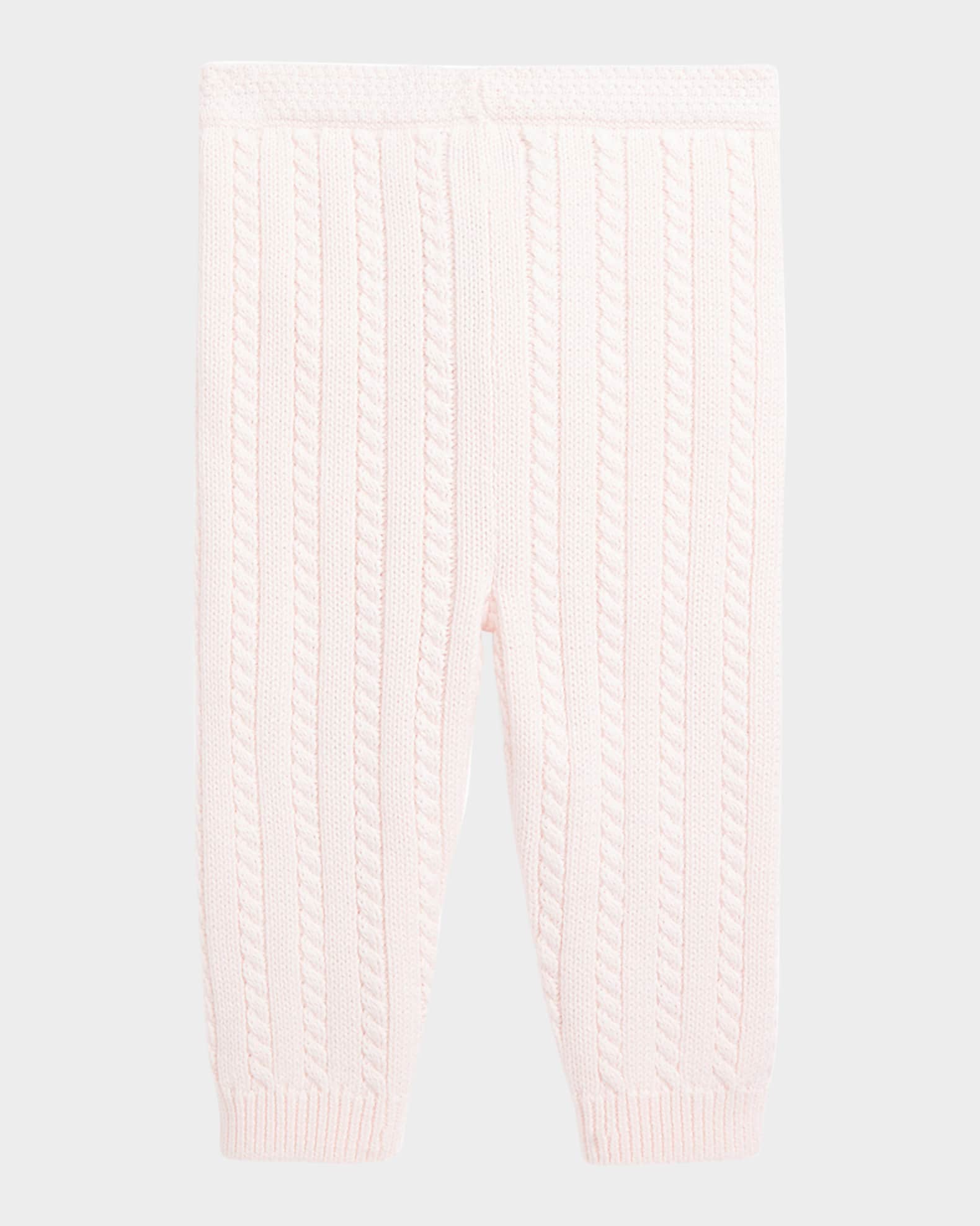 Girl's Organic Cotton Cable-Knit Sweater Pants, Size 3M-24M 1