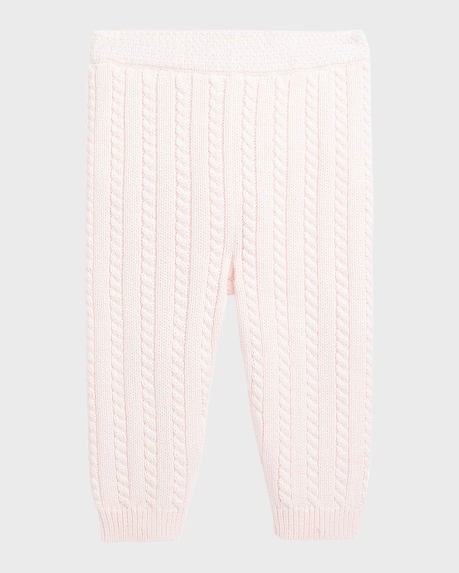 Girl's Organic Cotton Cable-Knit Sweater Pants, Size 3M-24M 0