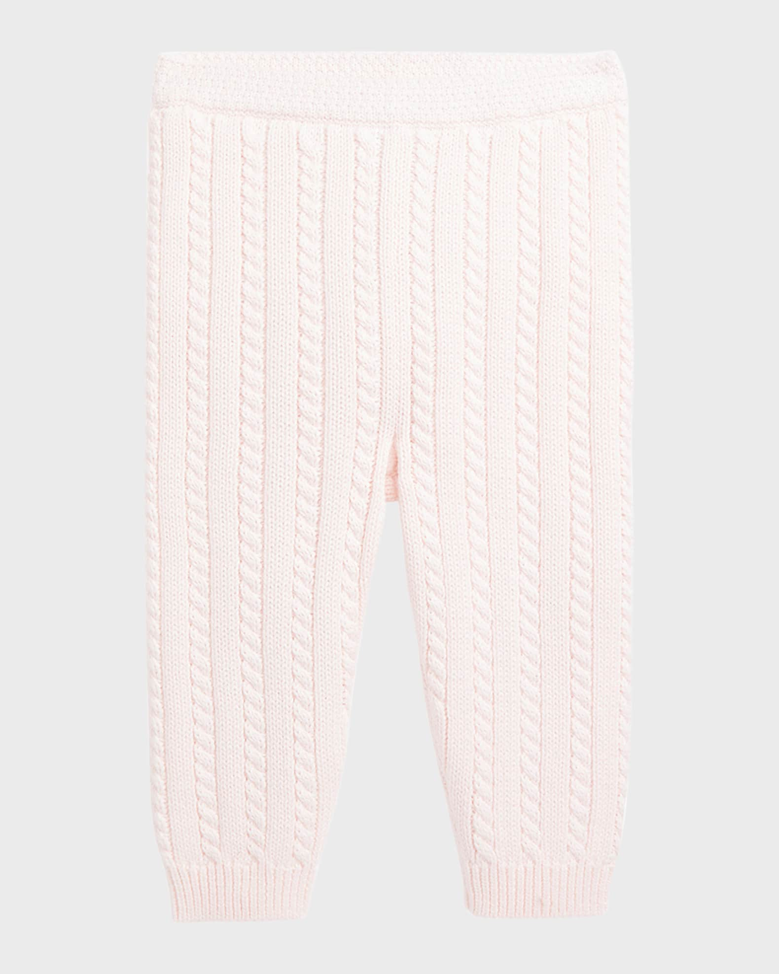 Ralph Lauren Girl's Organic Cotton Cable-Knit Sweater Pants, Size