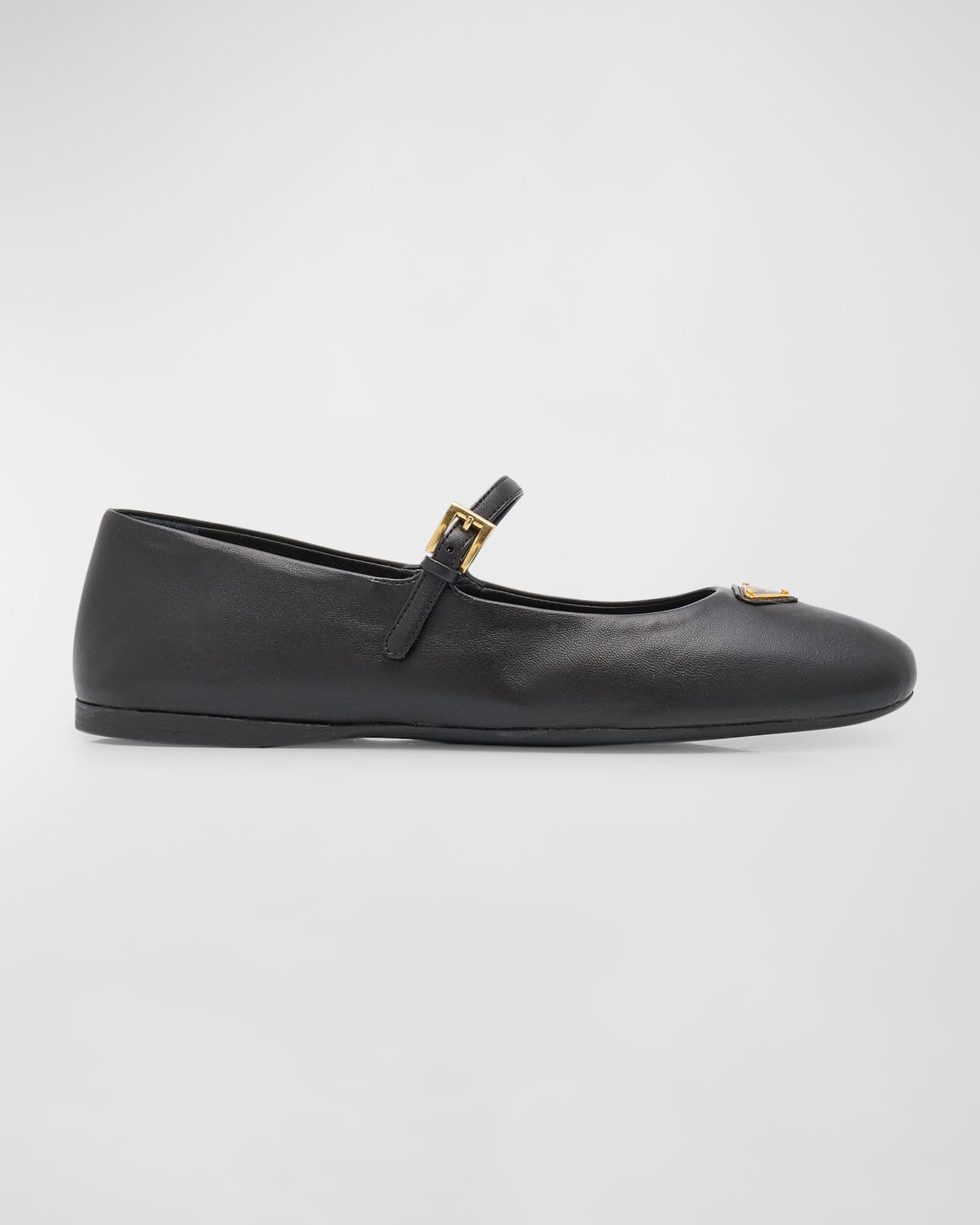 Lambskin Triangle Mary Jane Ballerina Flats 0