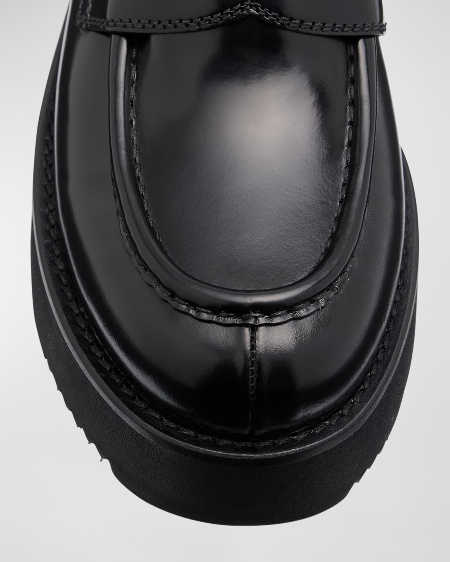 【関税込み】prada D' LOAFERS Prada Flatform Leather Loafers | Neiman Marcus