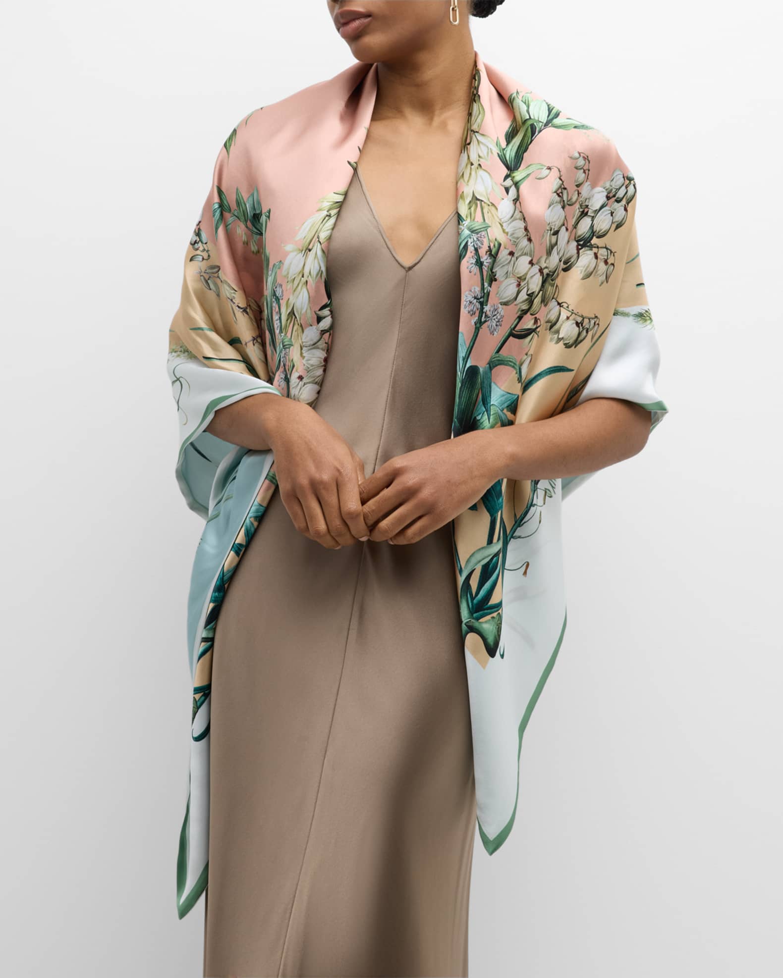 St. Piece Valentina Double Sided Floral Silk Scarf Neiman Marcus
