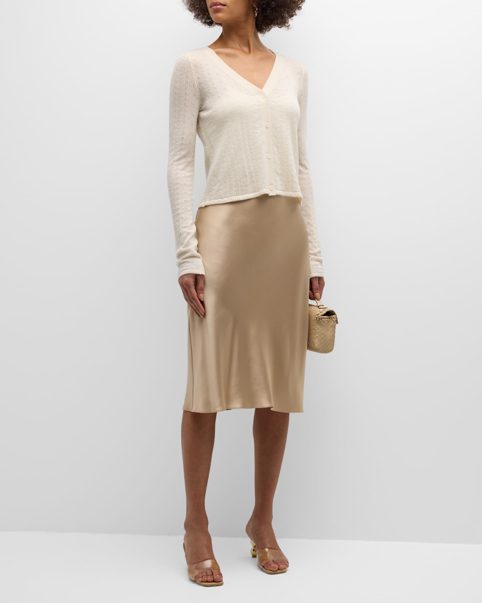 Vincent Pointelle Knit Cashmere Cardigan 1