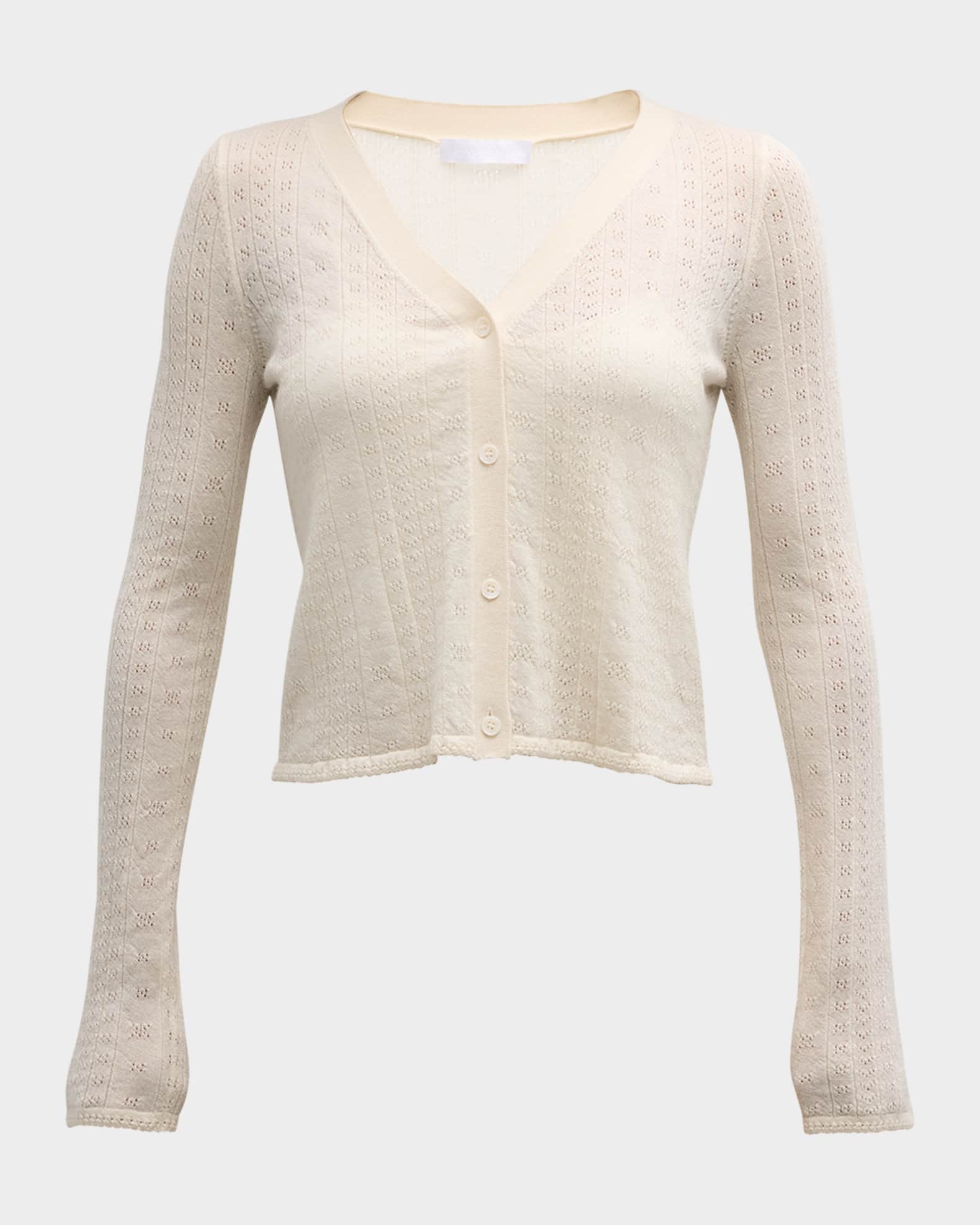 Vincent Pointelle Knit Cashmere Cardigan 0