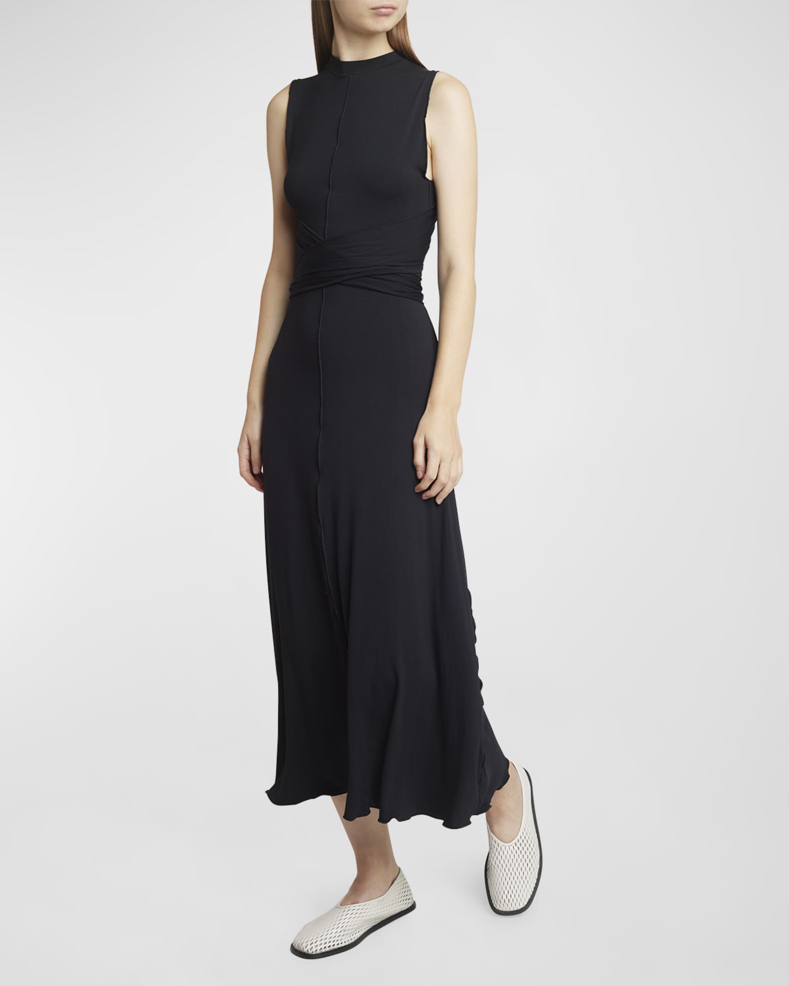 Proenza Schouler White Label Beatrice Back Cutout Dress Black