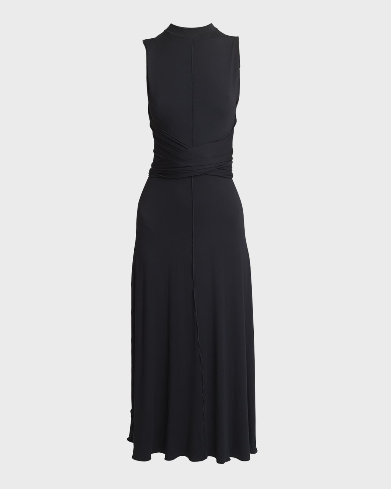 Beatrice Crisscross Sleeveless Jersey Midi Dress 0