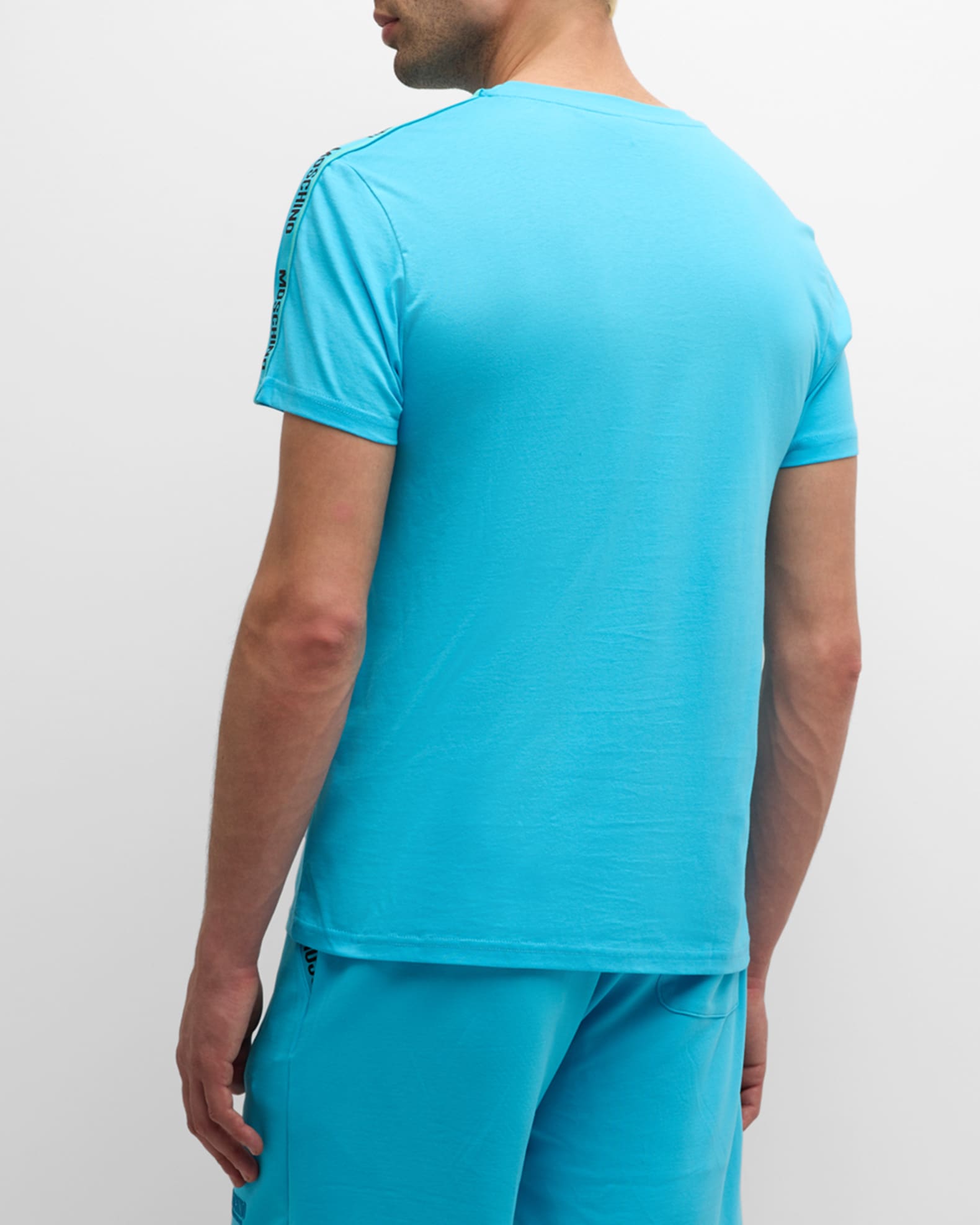 Moschino Men's Shoulder-Tape T-Shirt | Neiman Marcus