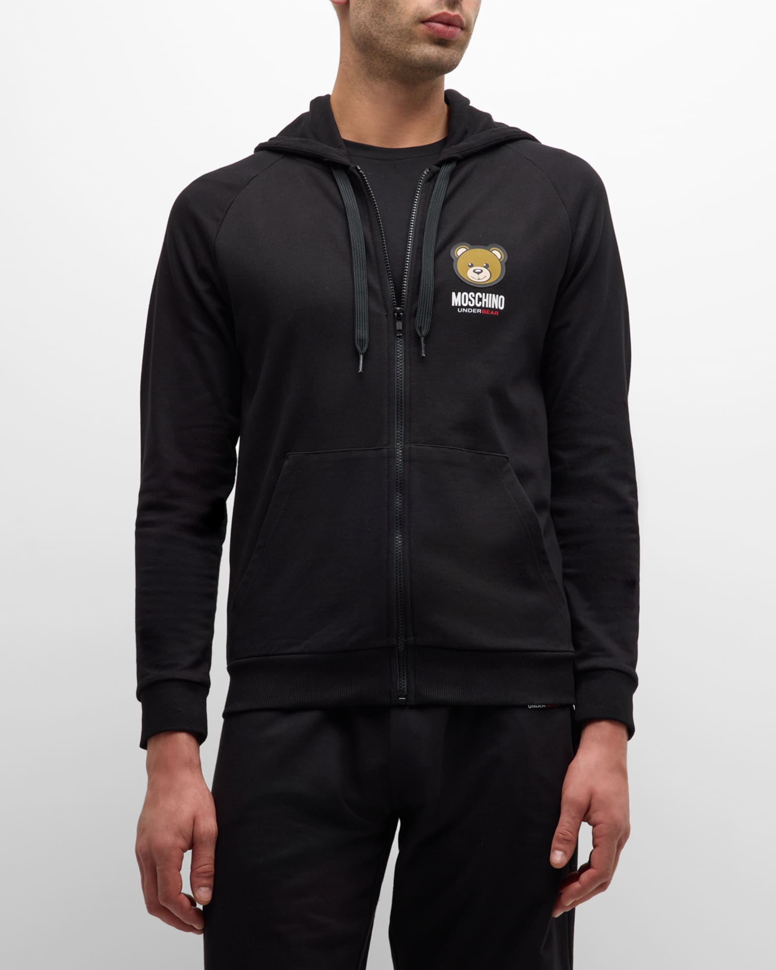 【送料&関税込】Moschino Logo Zip Hoodie Moschino Men's Bear Logo Zip Hoodie | Neiman Marcus