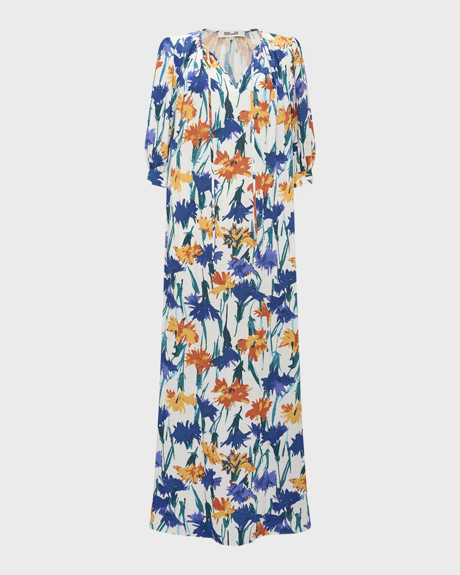 DVF Diane von Furstenberg Kiera abstract-print maxi dress - White