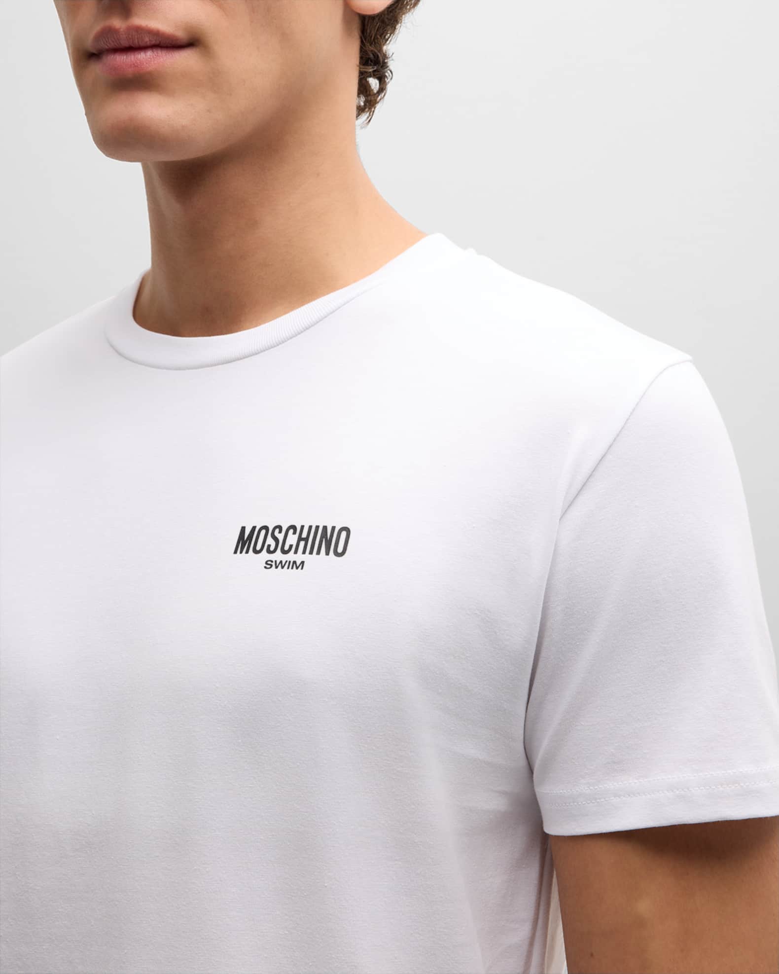 Moschino Red Cotton Swim Graphic Triangle Print  T-shirt