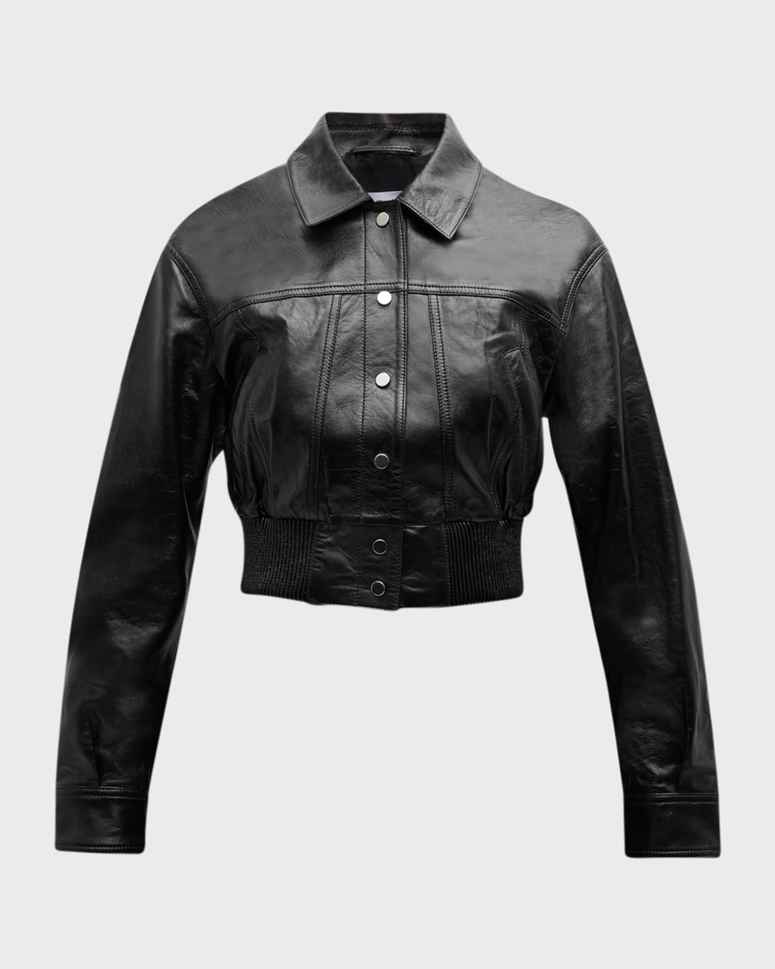 Iro Bulut Cropped Leather Jacket Neiman Marcus