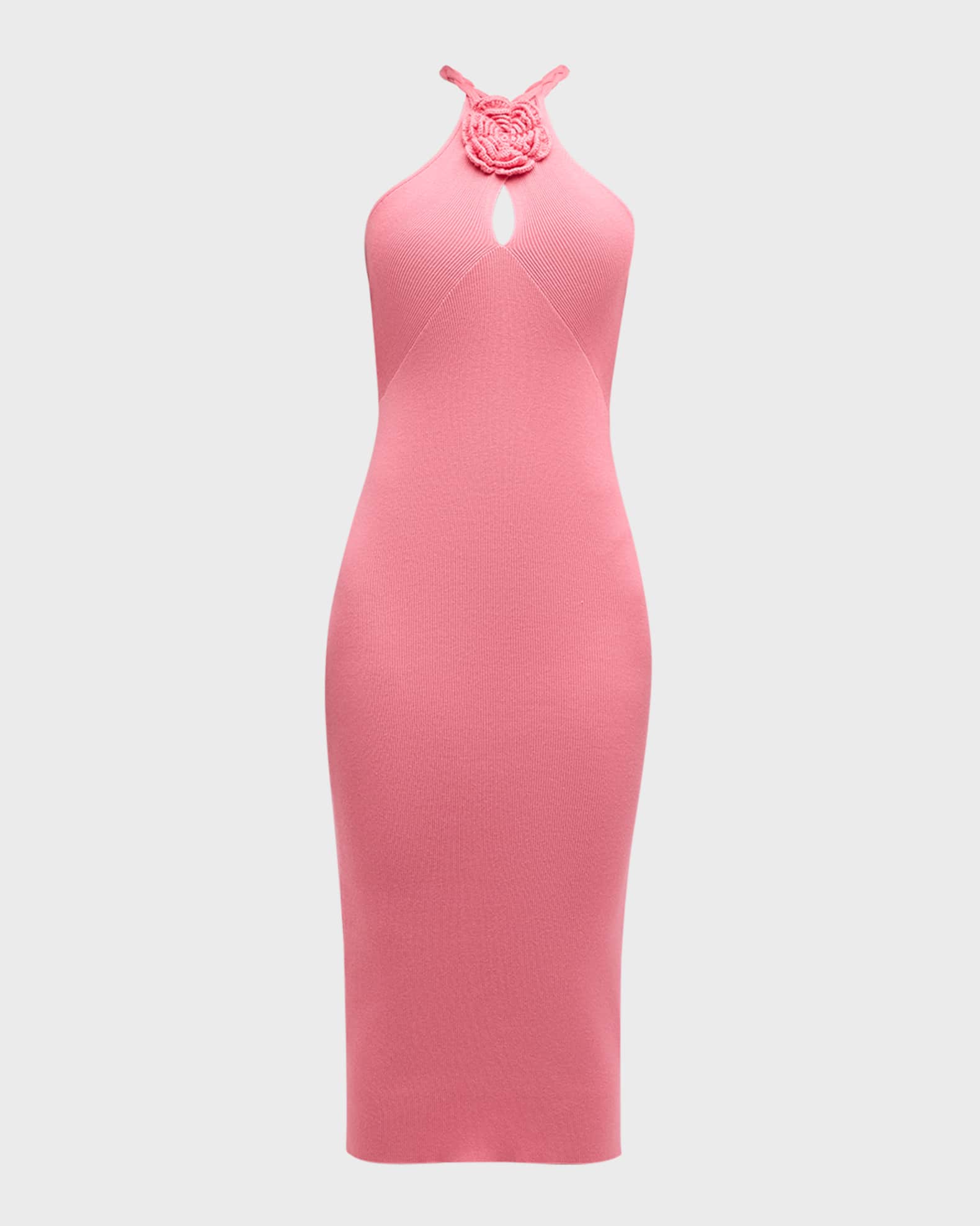 Le Superbe Eve Flower Halter Midi Dress