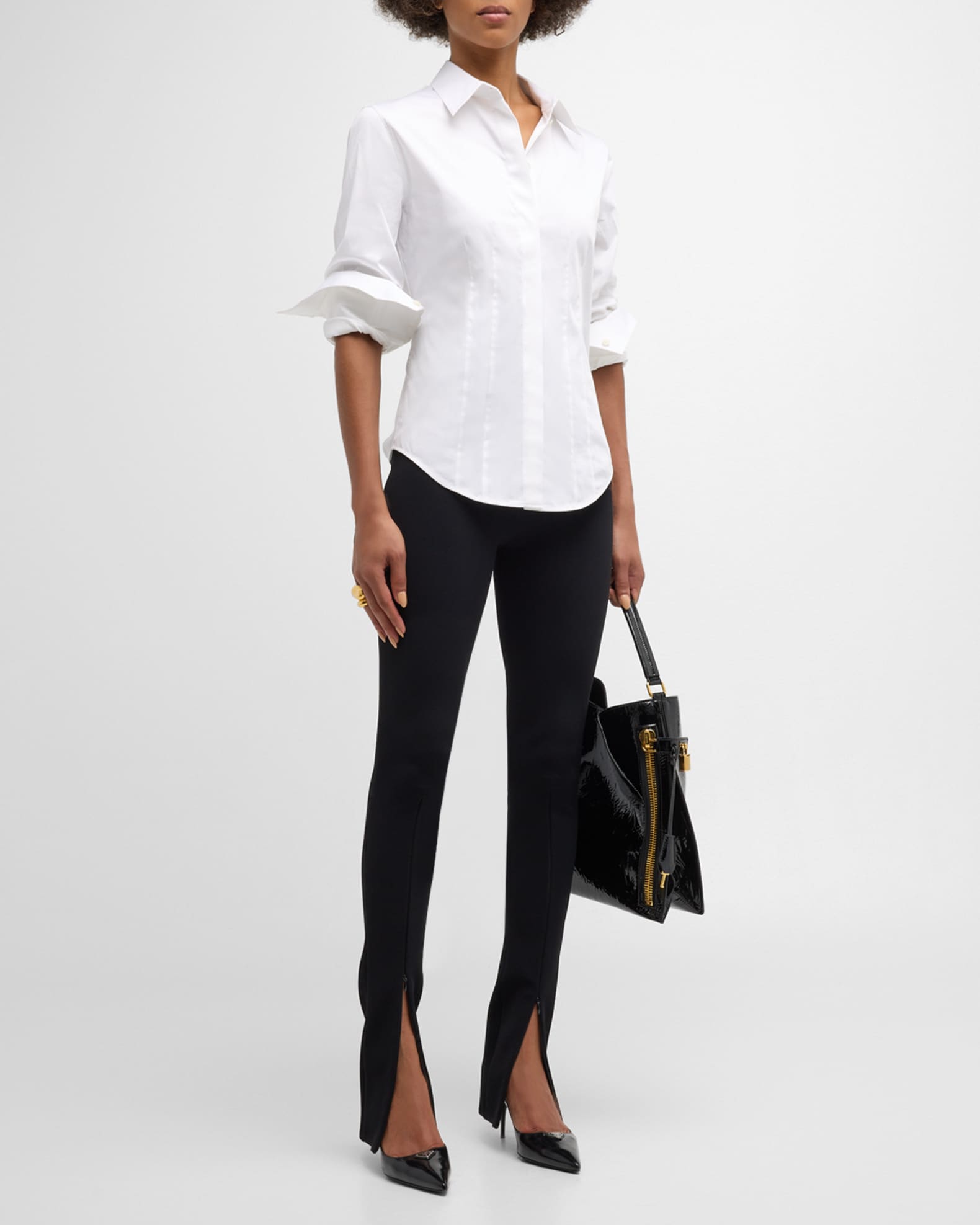 Fitted Button-Front Shirt 1