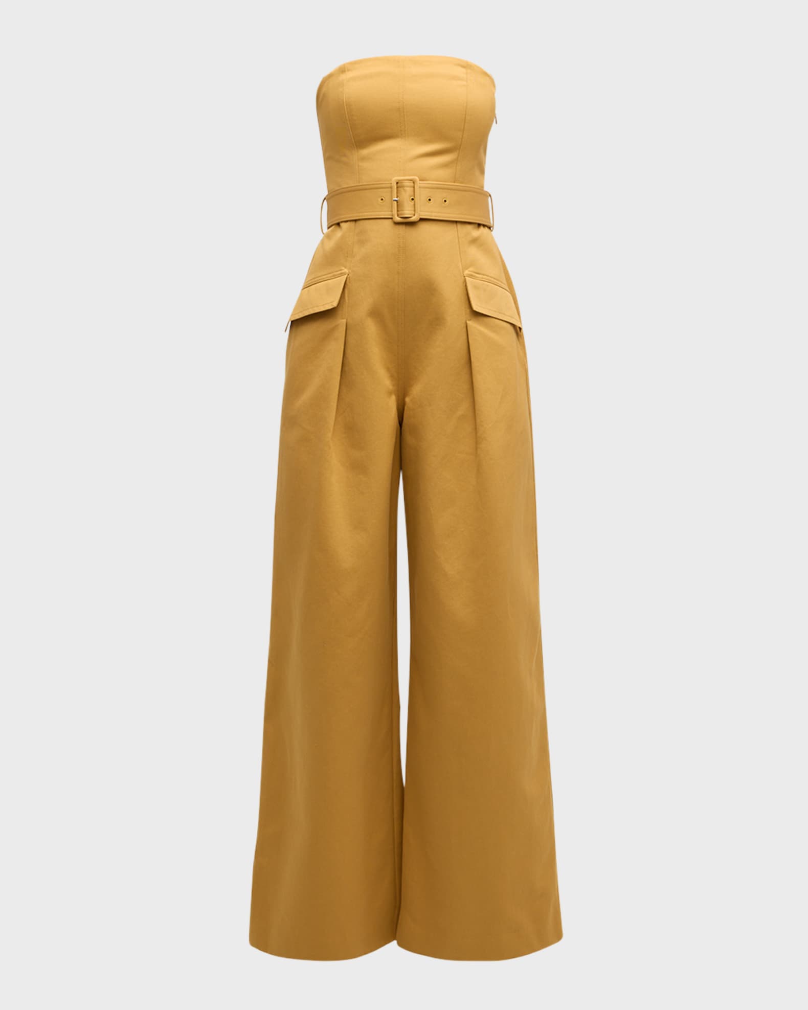 A.L.C. Presley Strapless Belted Jumpsuit Neiman Marcus