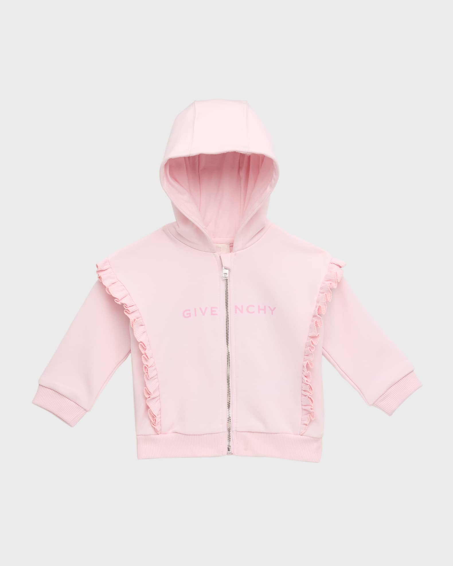 Givenchy Kids logo-print ruffled-detail dress - Pink