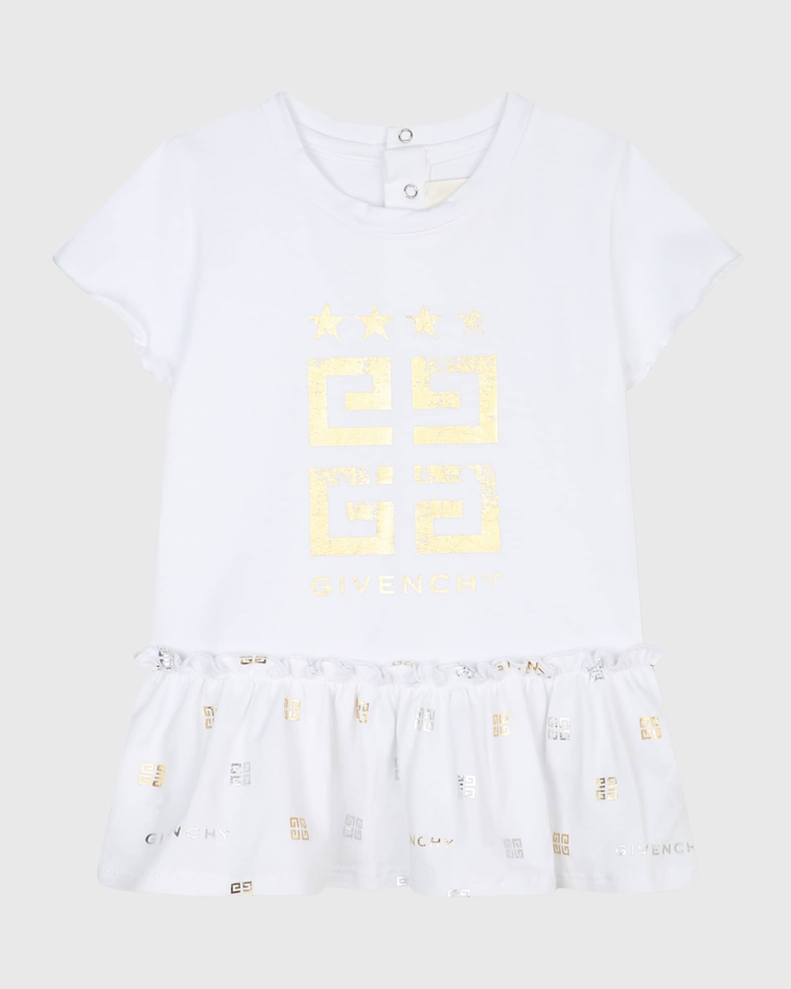 Givenchy Girl's Metallic Logo 4G Short-Sleeve Dress, Size 12M-3