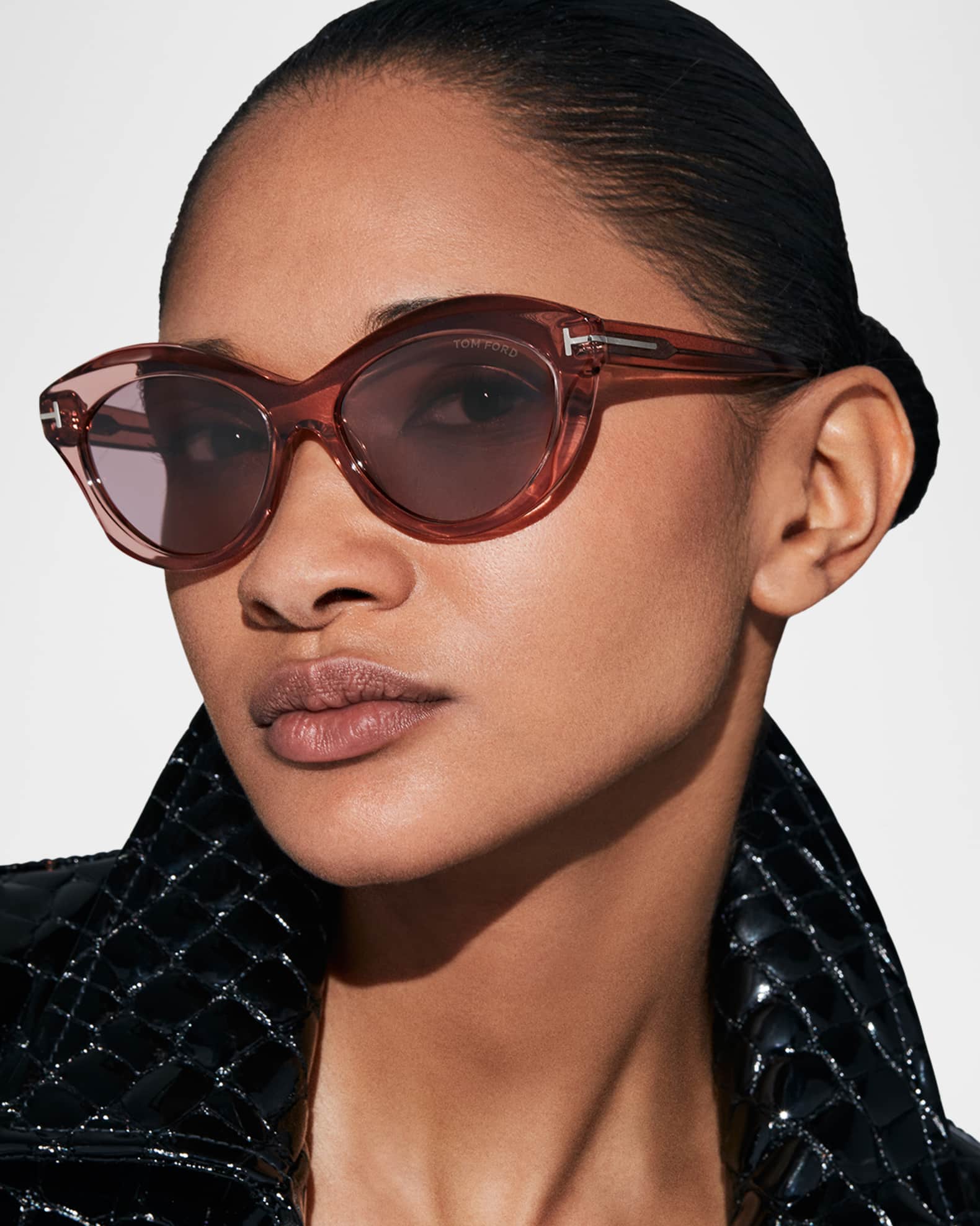TOM FORD Toni Acetate Oval Sunglasses | Neiman Marcus